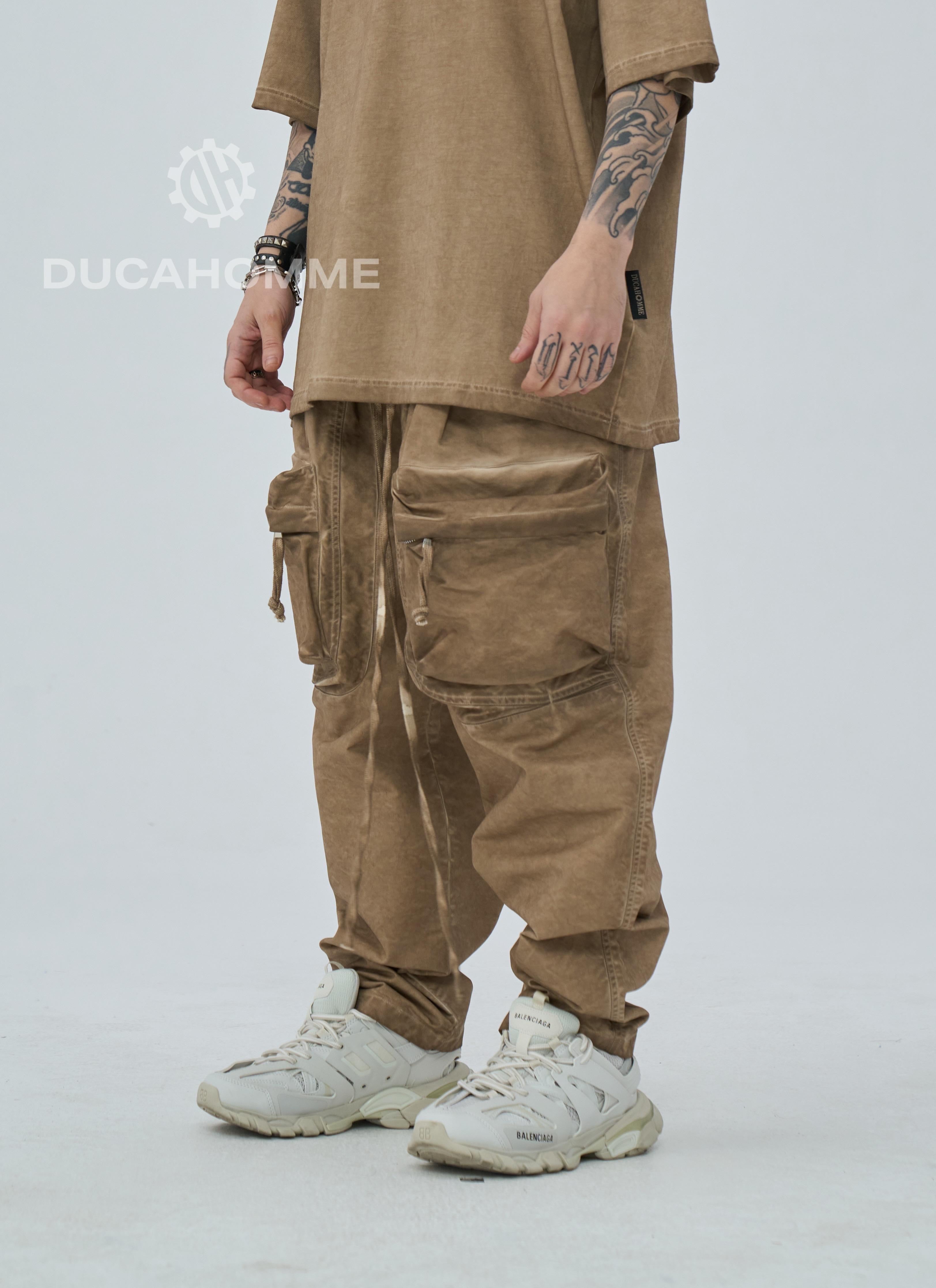 Pantalone Sartoriale cargo zip Caramel