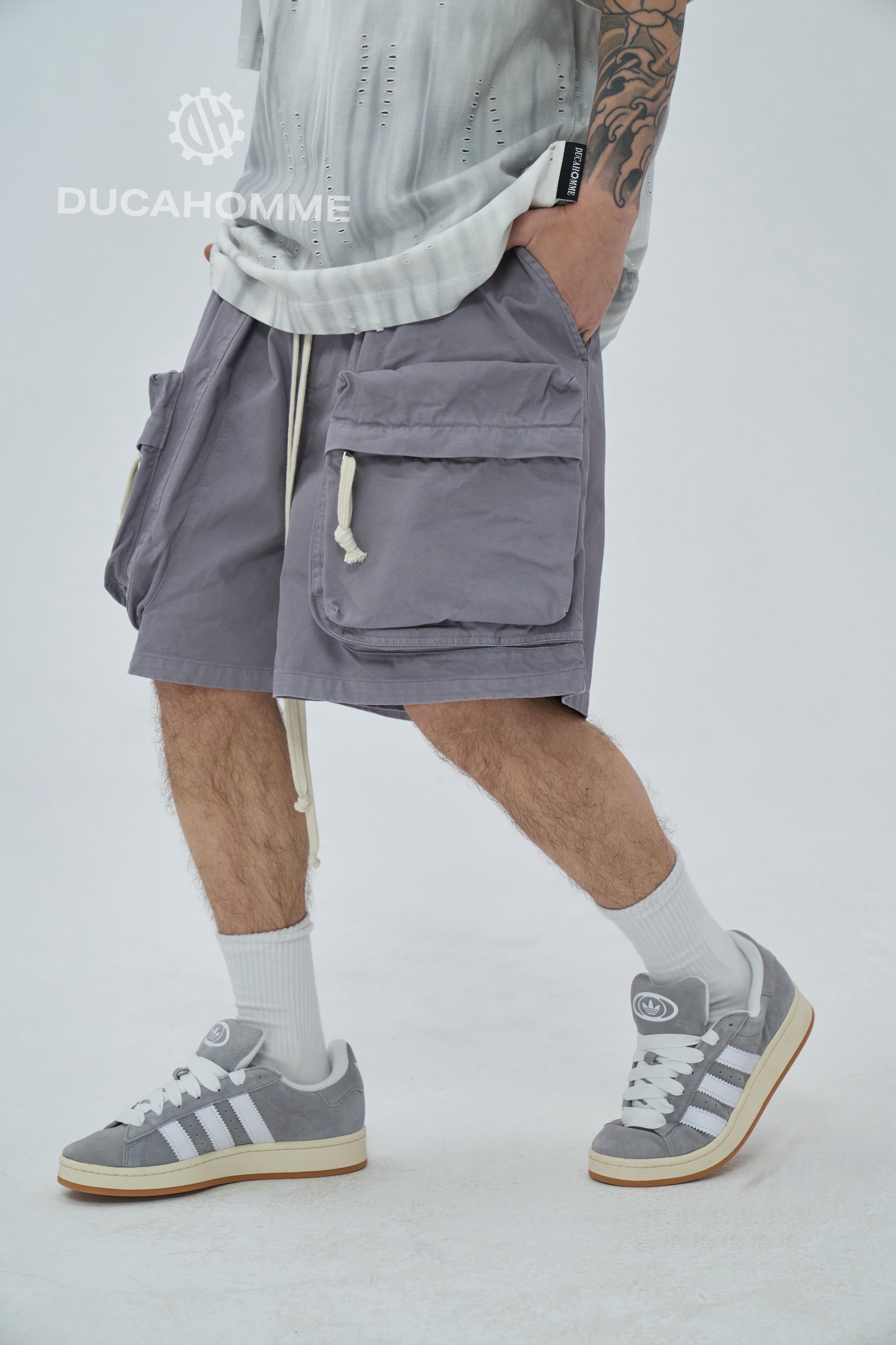 Pantaloncino Cargo Zip Grigio