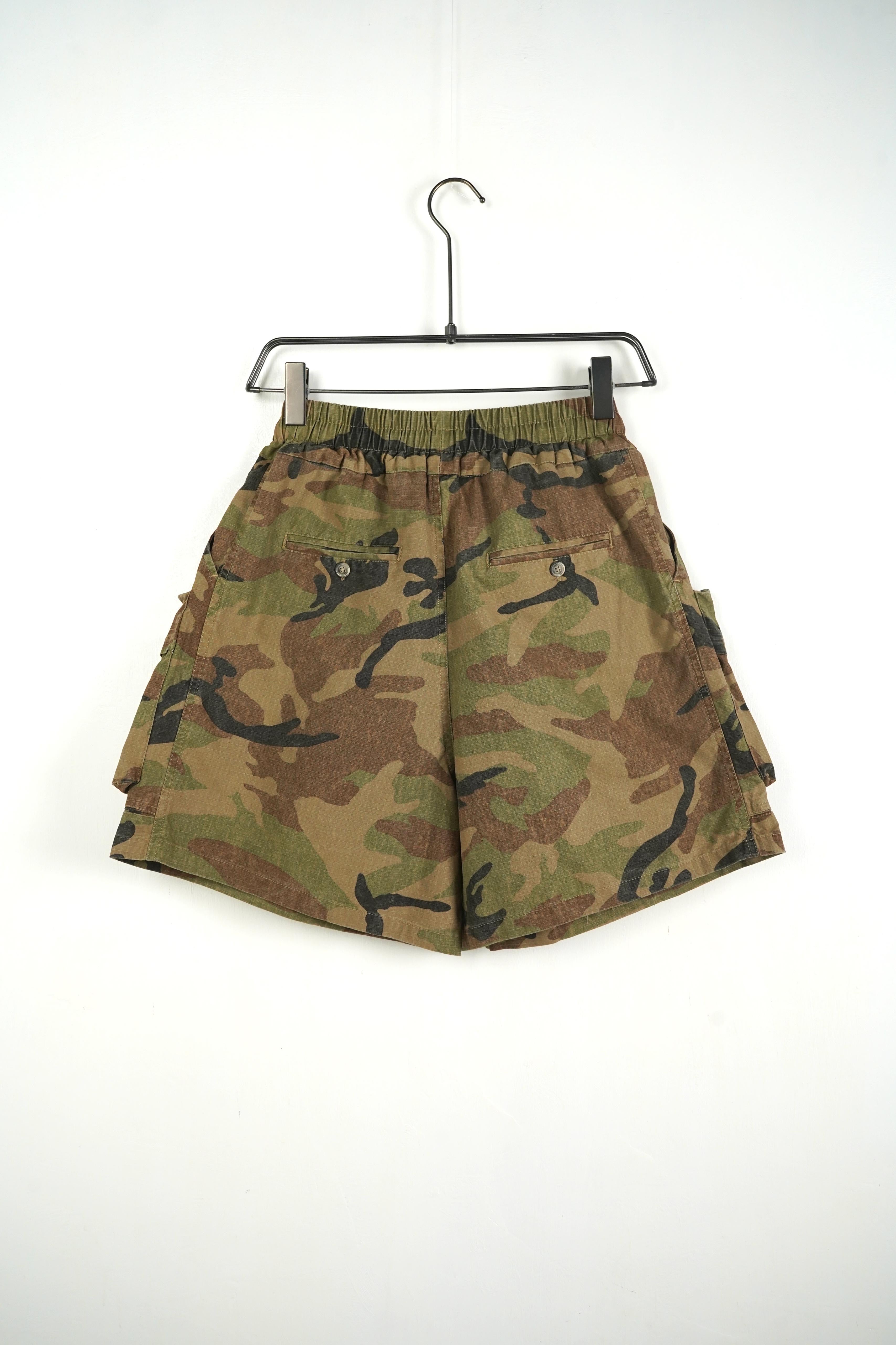 Pantaloncino Cargo Zip CamuFlage Militare