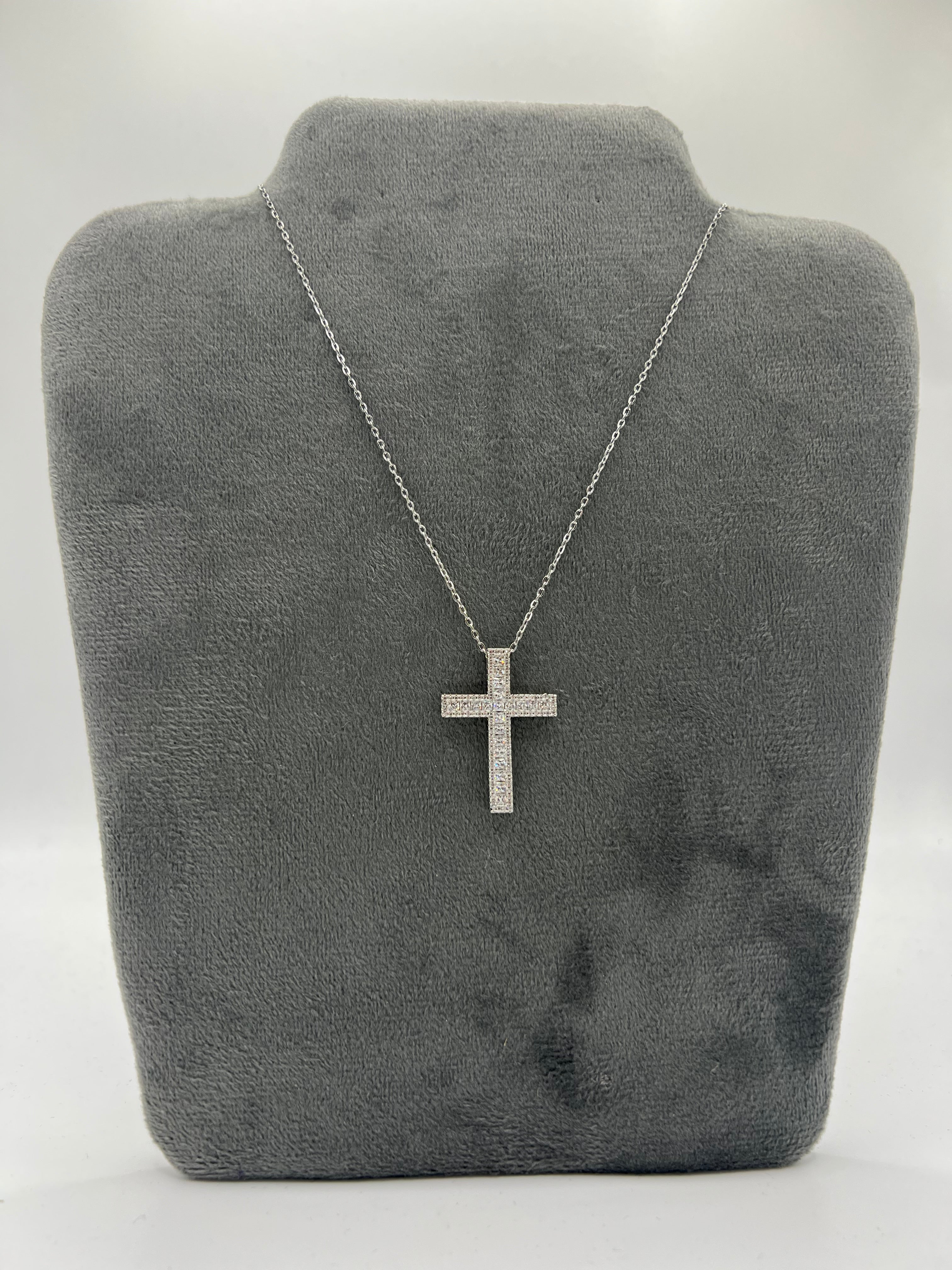 COLLANA CROCE DIAMANTI
