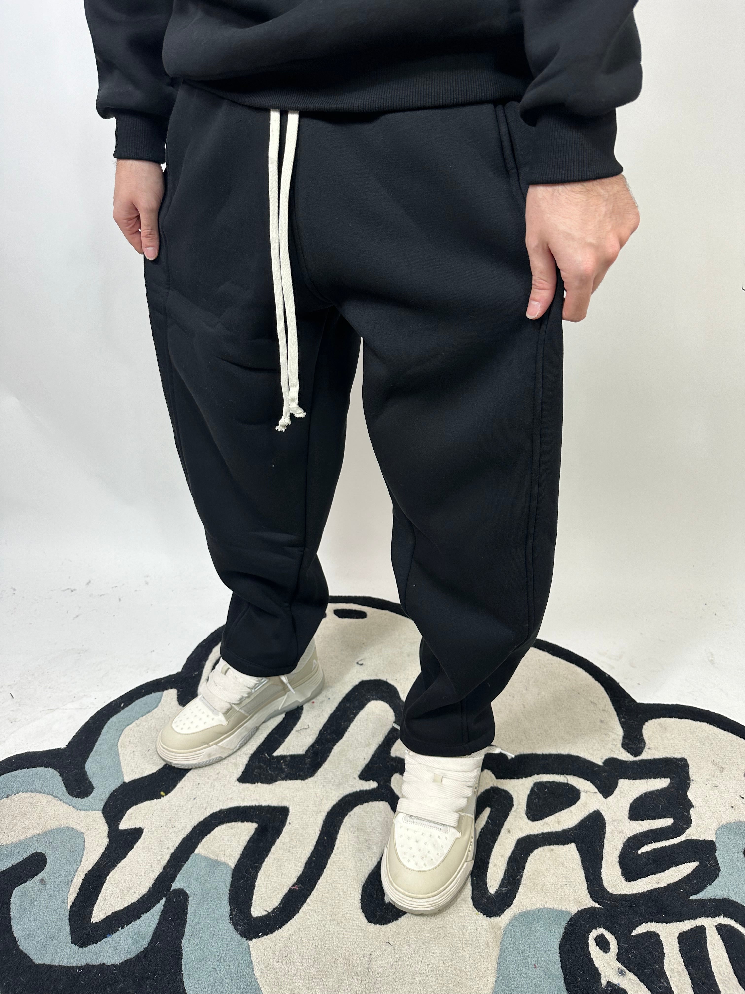 Pantalone Baggy Doppio Cotone Nero