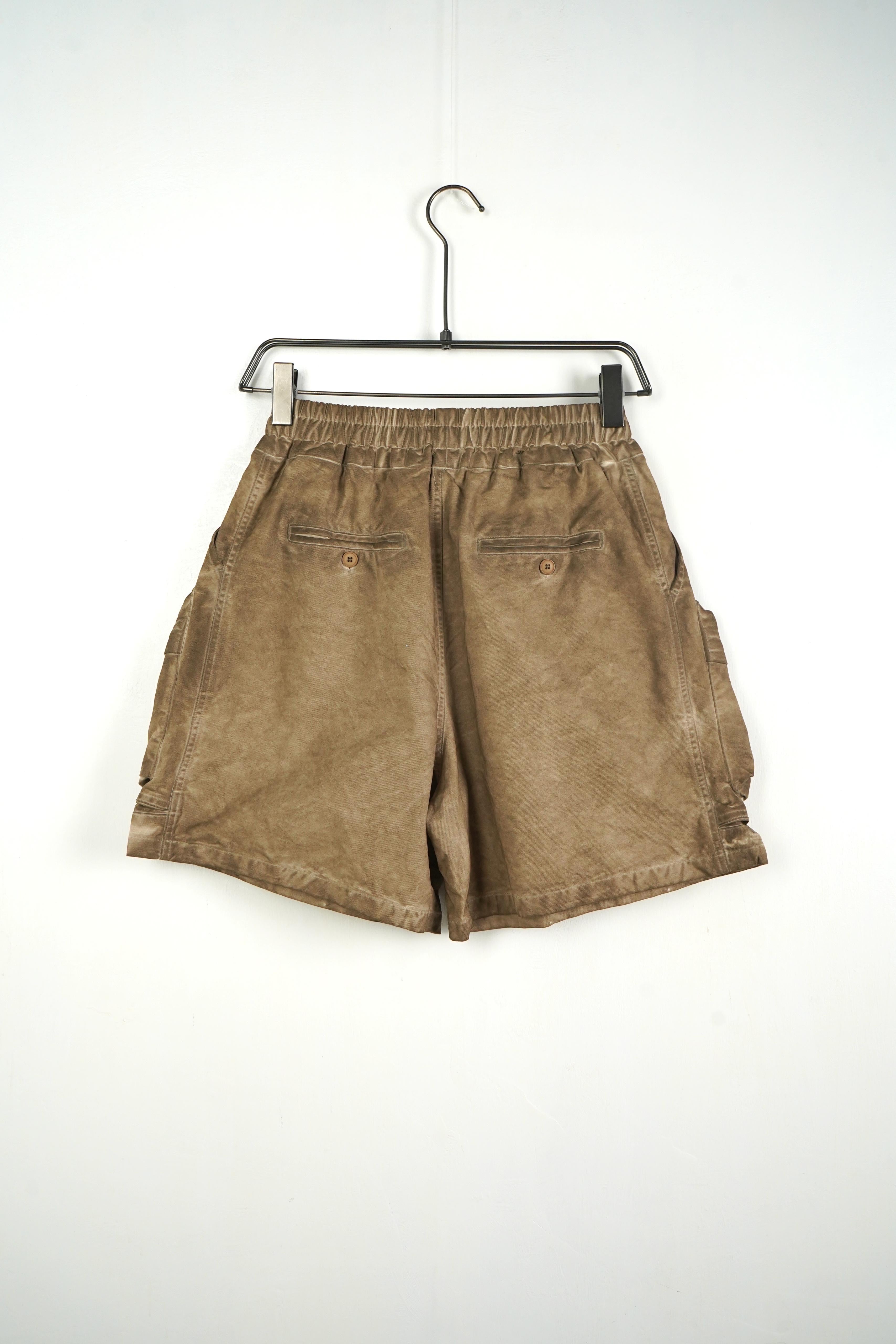 Pantaloncino Zip Stone Wash Camel