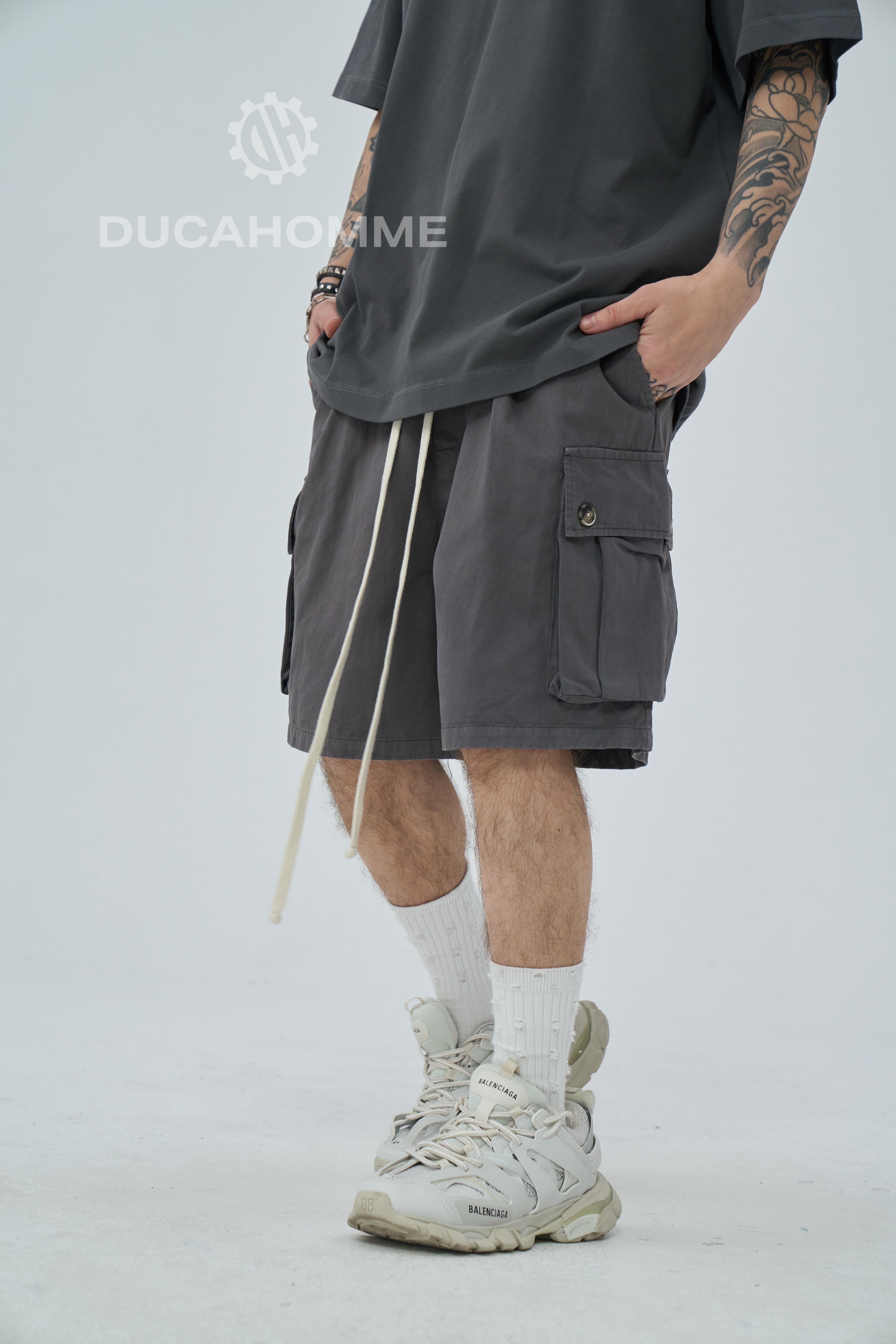 Pantaloncino Sartoriale Cargo Grigio Scuro