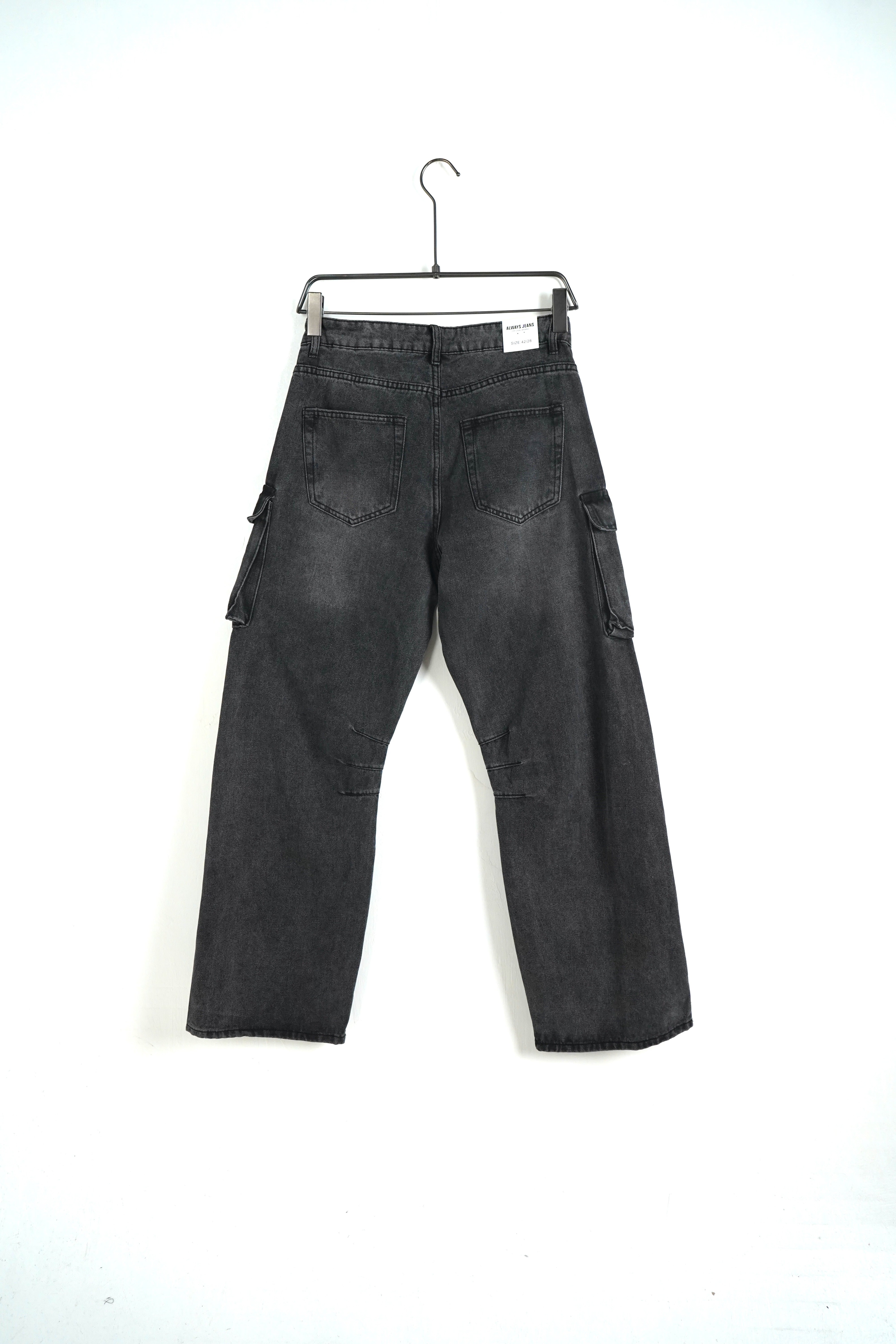 JEANS CARGO BAGGY OVER LAVAGGIO PIOMBO 107