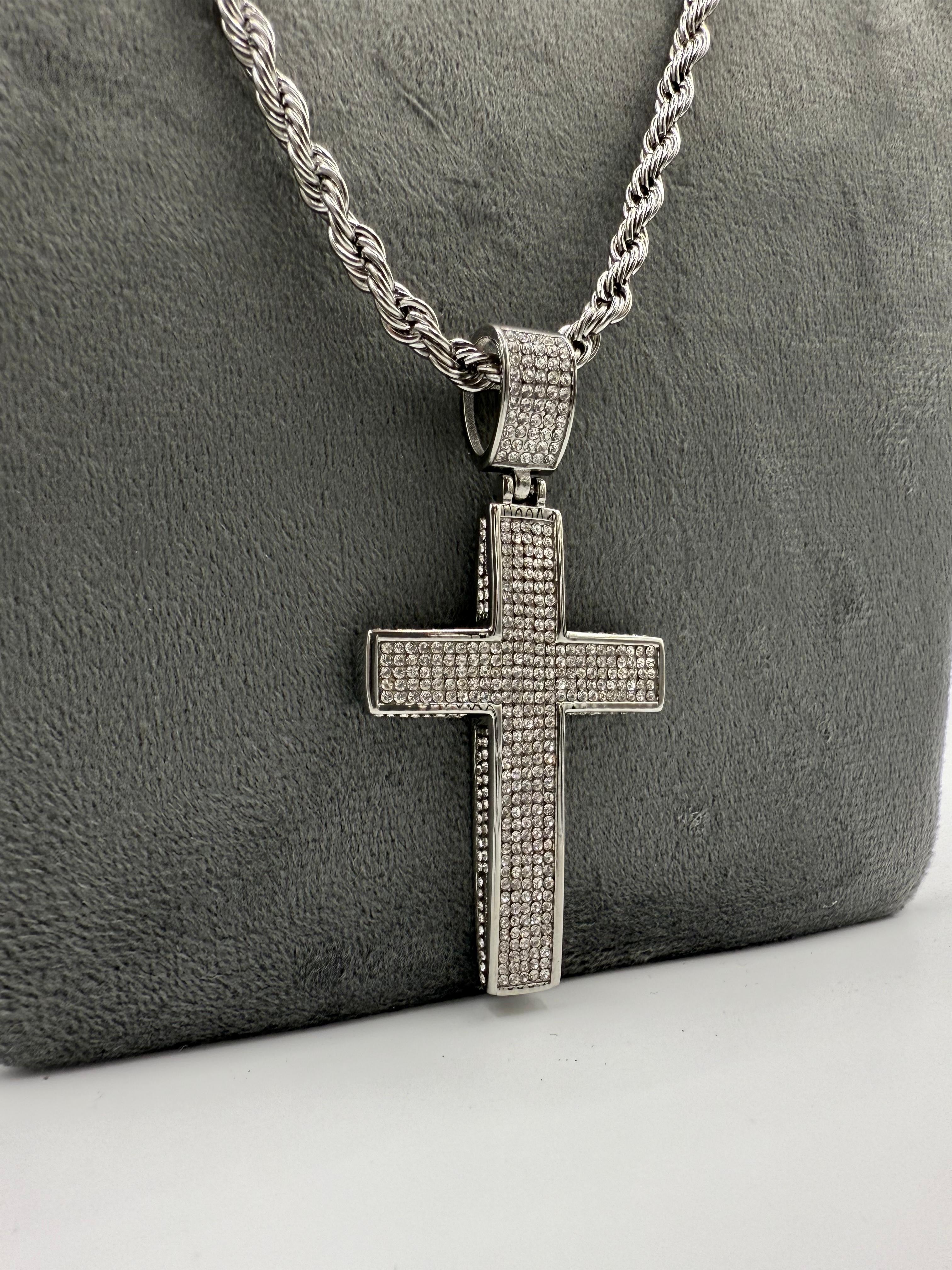COLLANA CROCE DIAMANTI