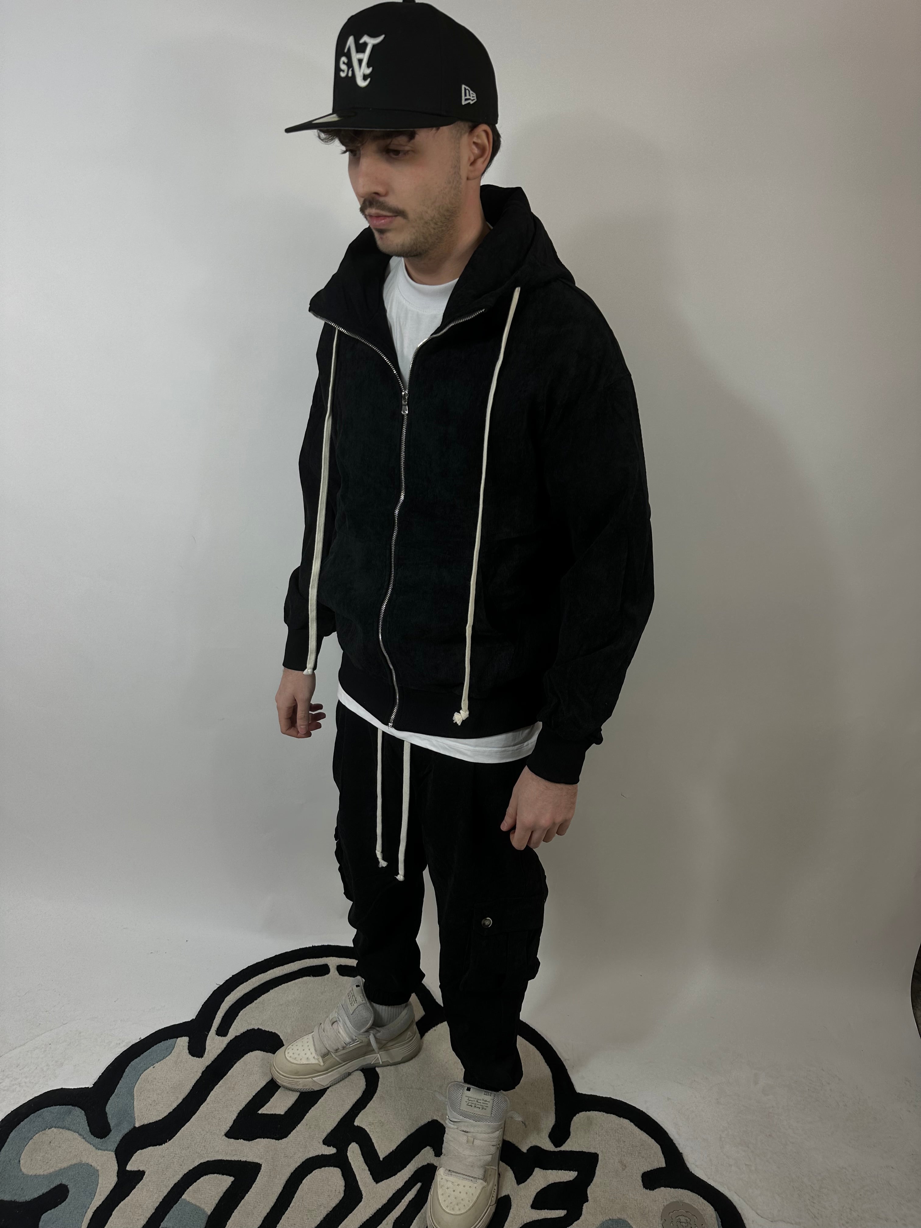 Completo Sartoriale Leggero a Costine Nero