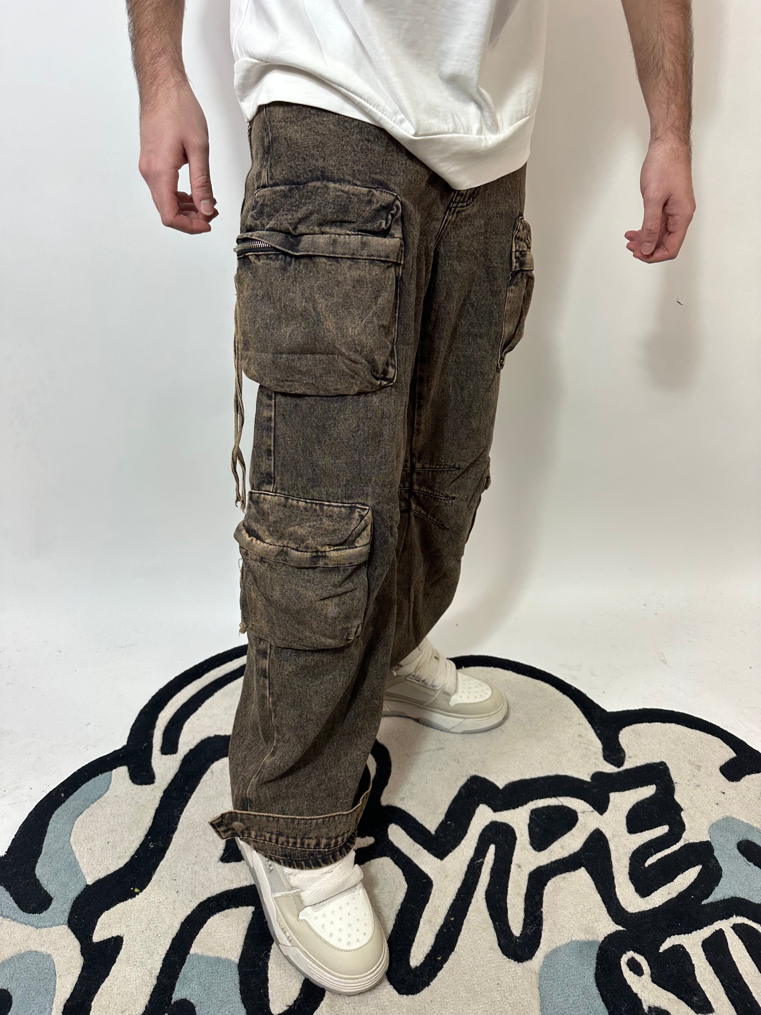 JEANS CARGO COFFE AD8100