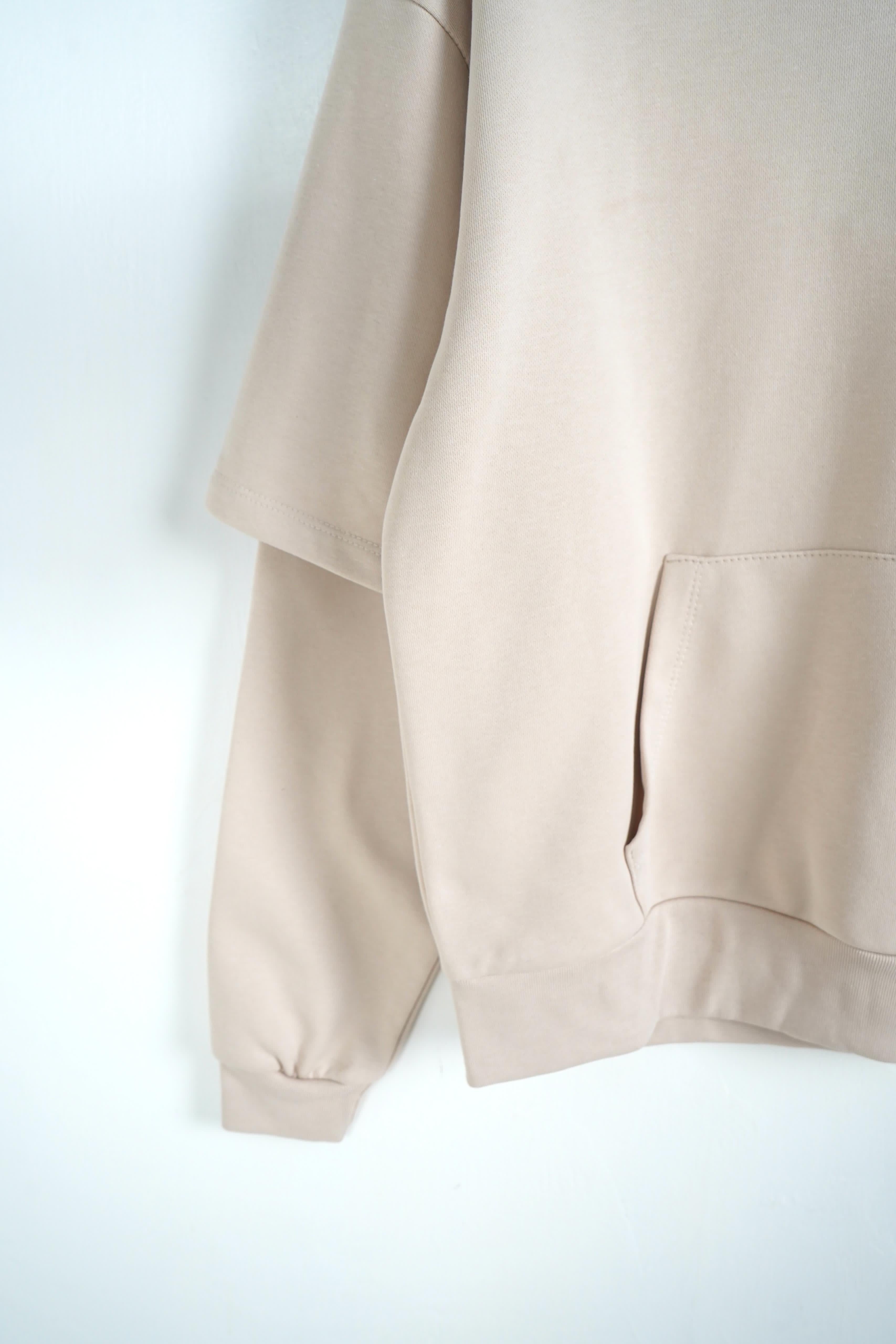 FELPA LEGGERA DOPPIA MANICA BEIGE crema