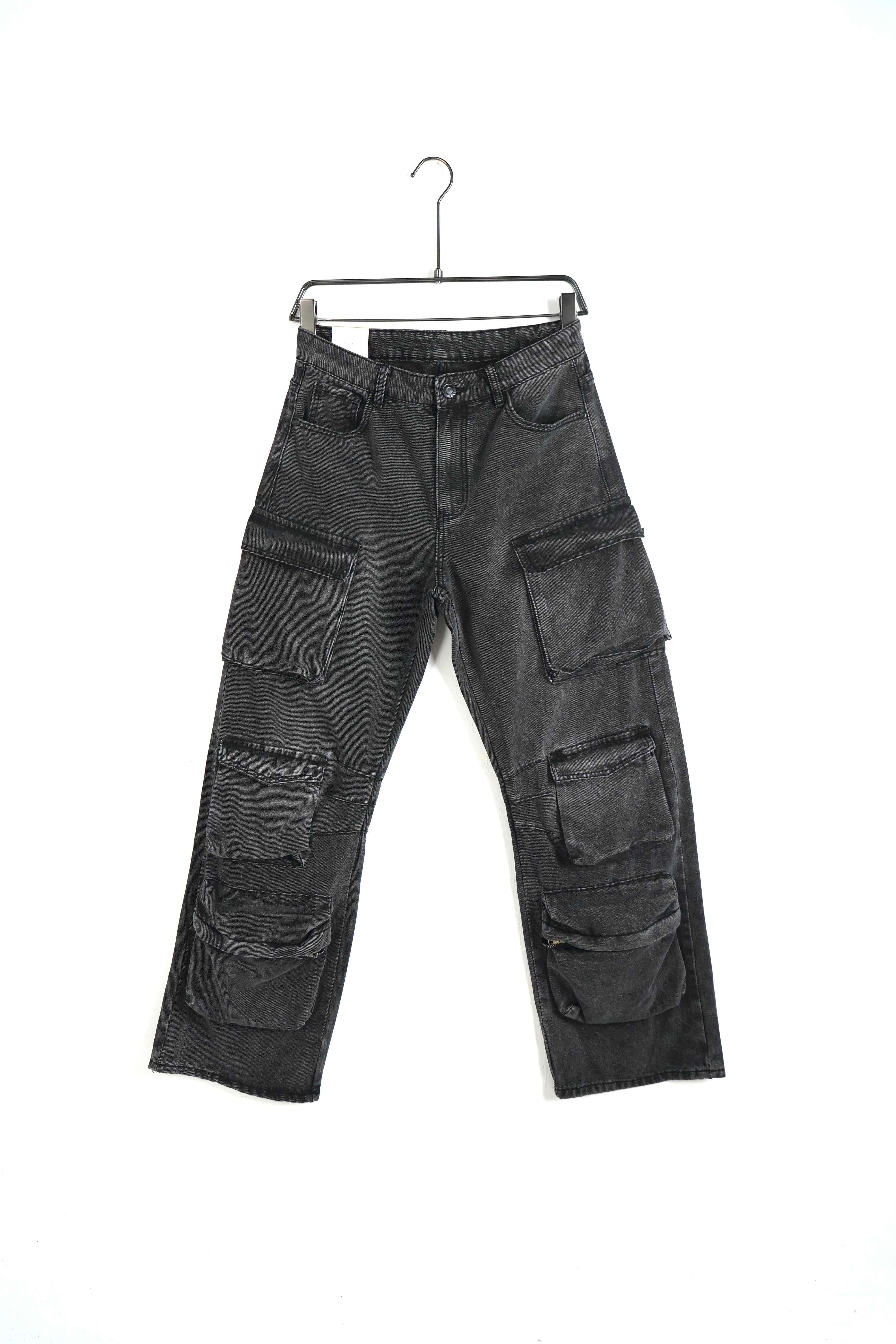 JEANS CARGO BAGGY OVER LAVAGGIO PIOMBO 107