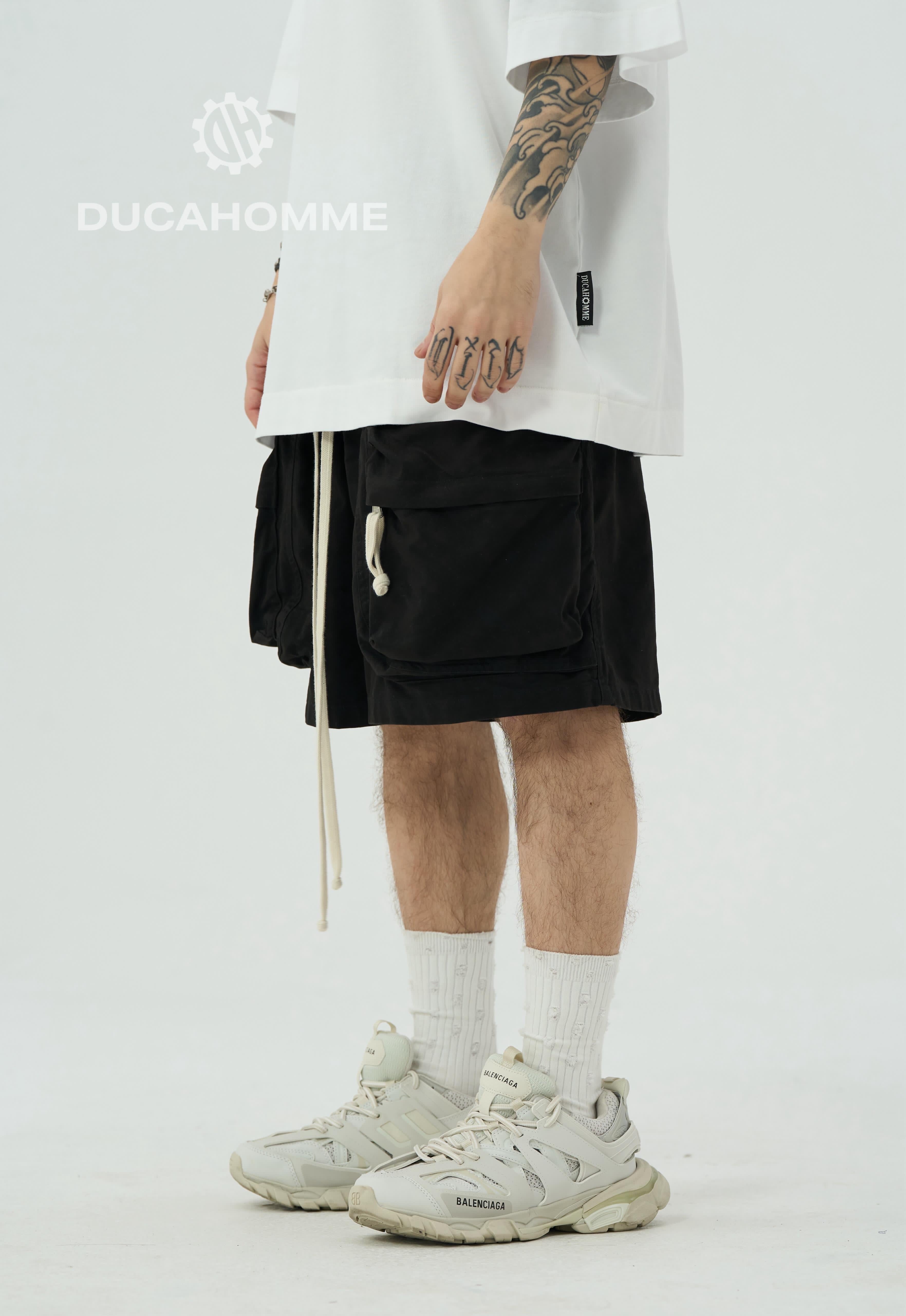Pantaloncino Cargo Zip Nero