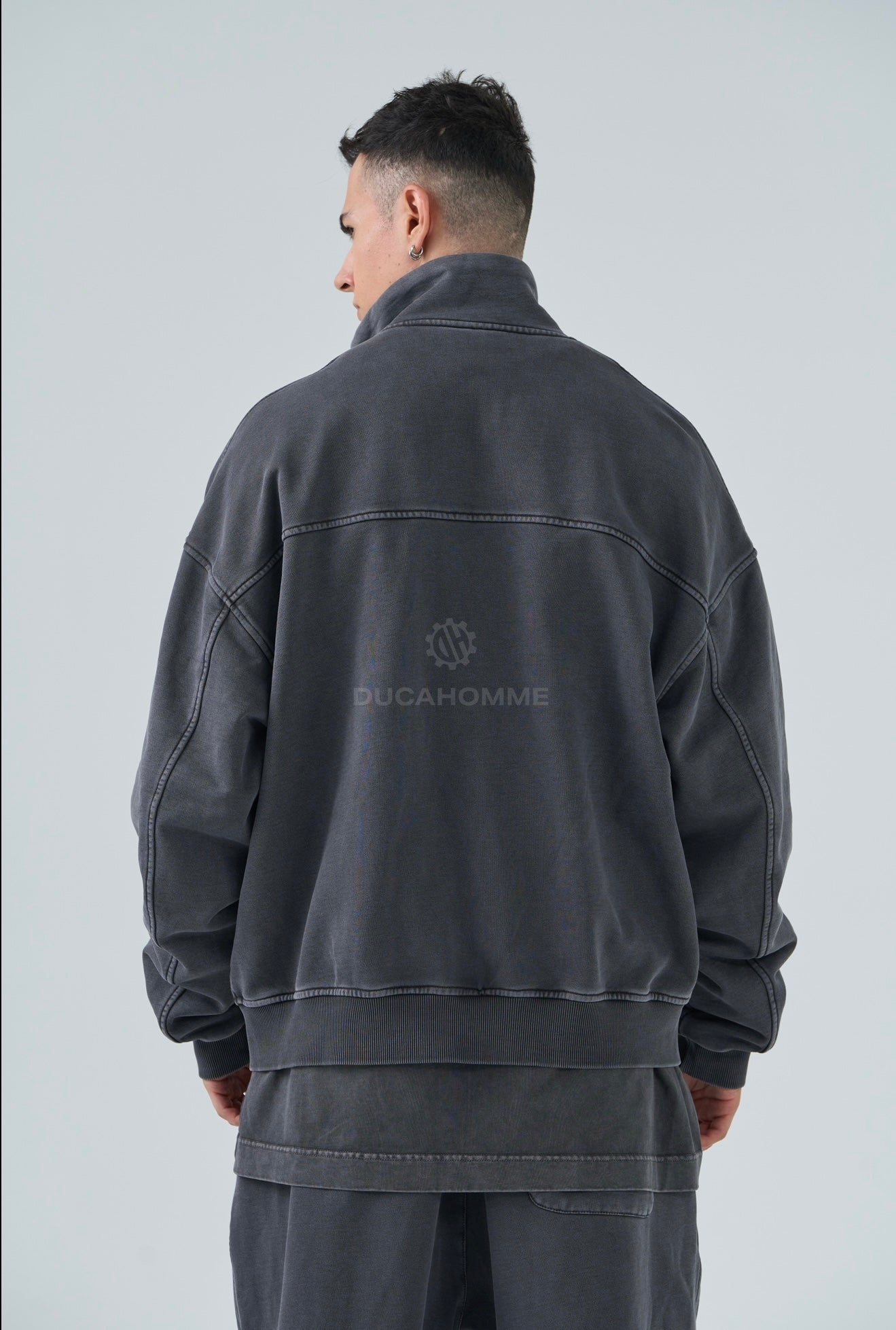 FELPA COLLO ALTO DUCA VIP WASHED GRIGIA 94G