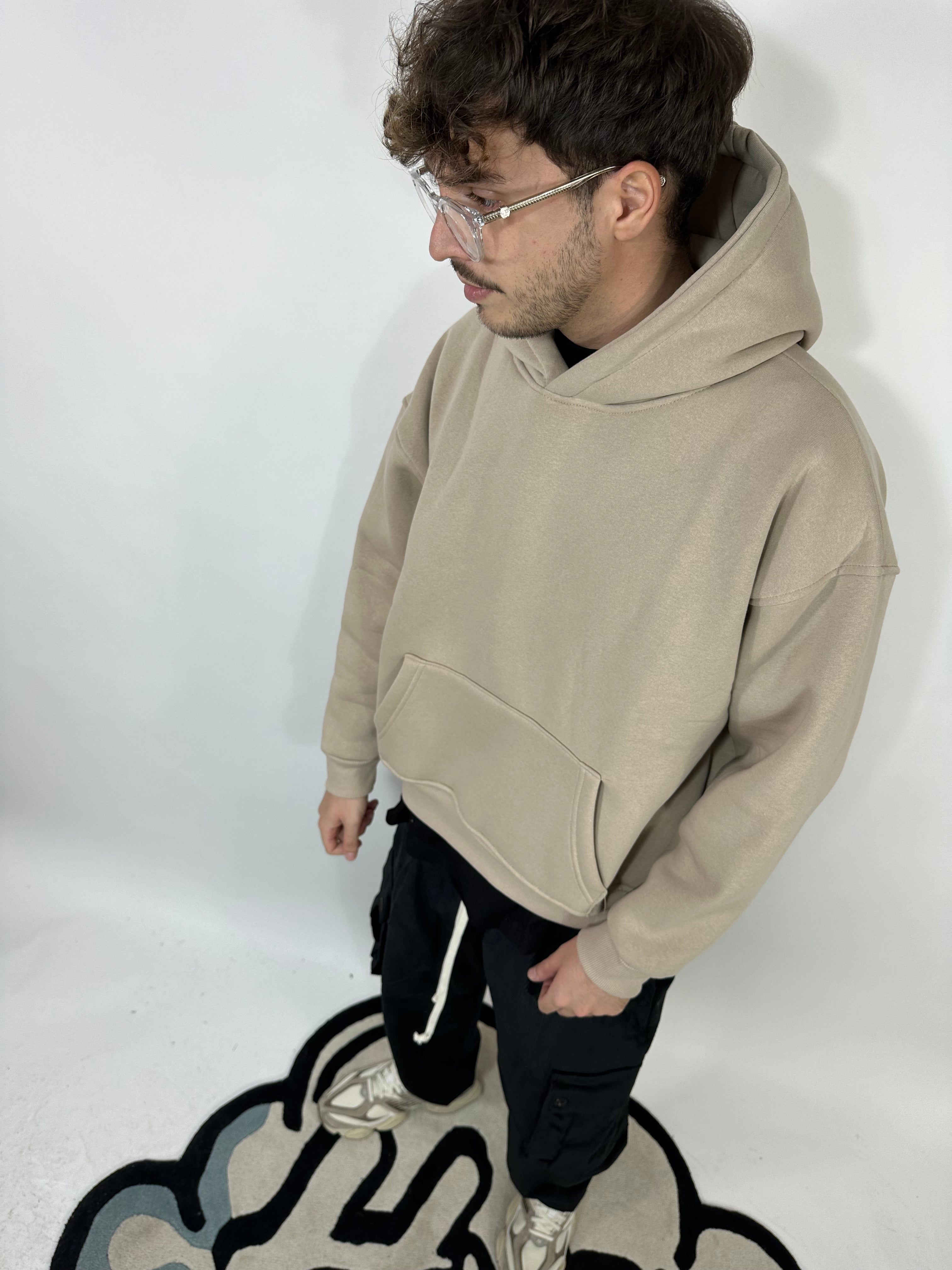 FELPA BOXYFIT BEIGE CHIARO