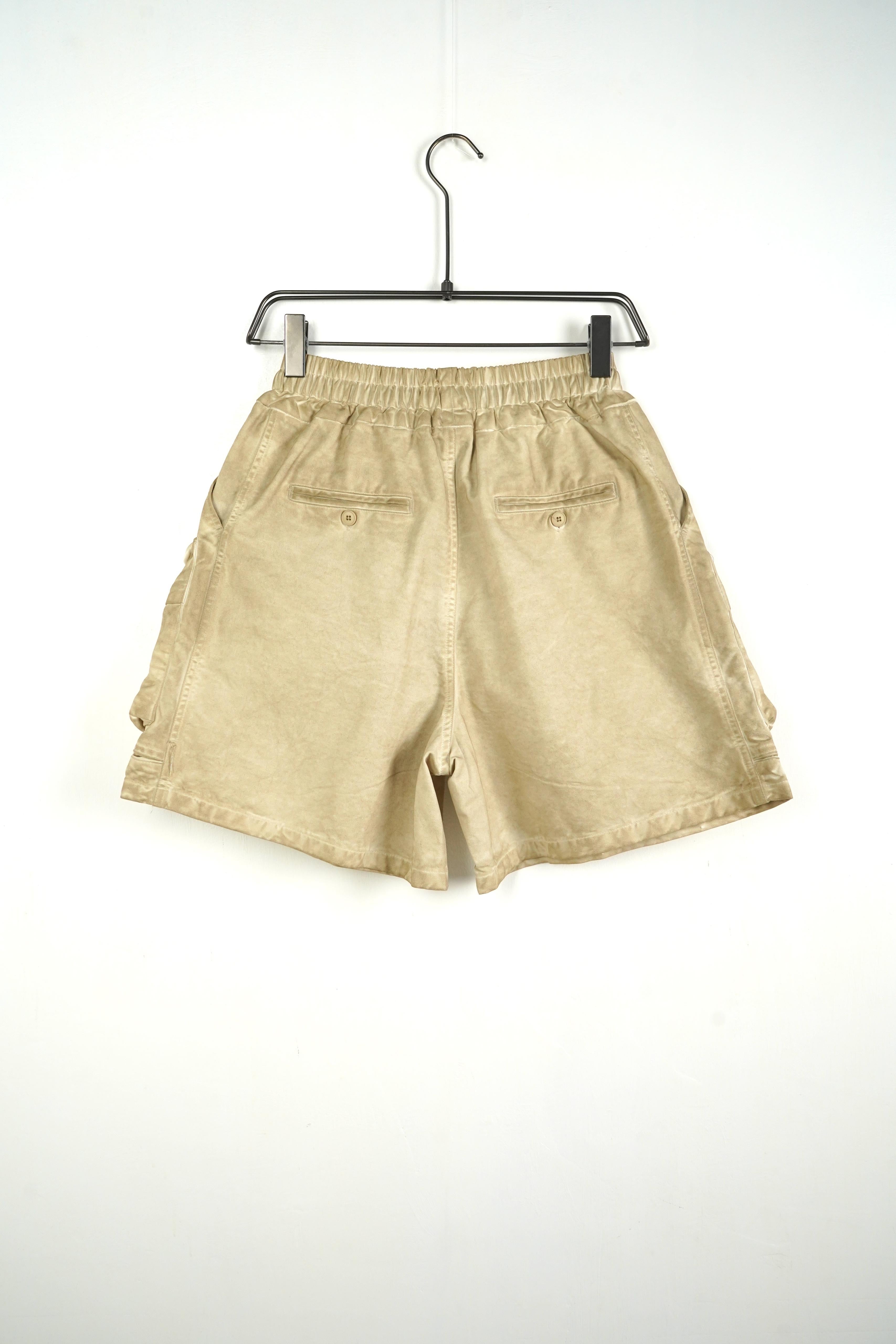 Pantaloncino Zip Stone Wash Beige