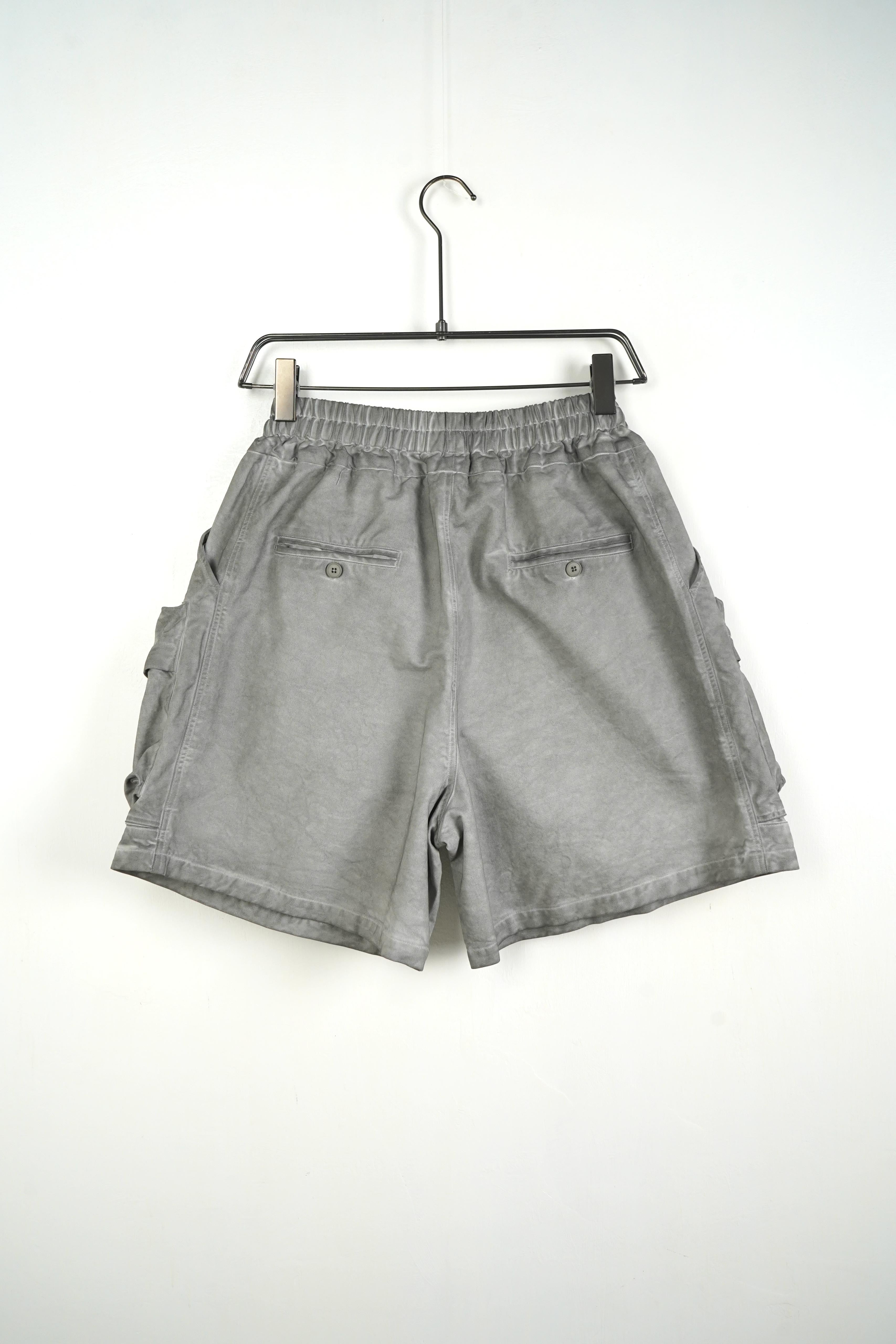 Pantaloncino Zip Stone Wash Grigio Chiaro