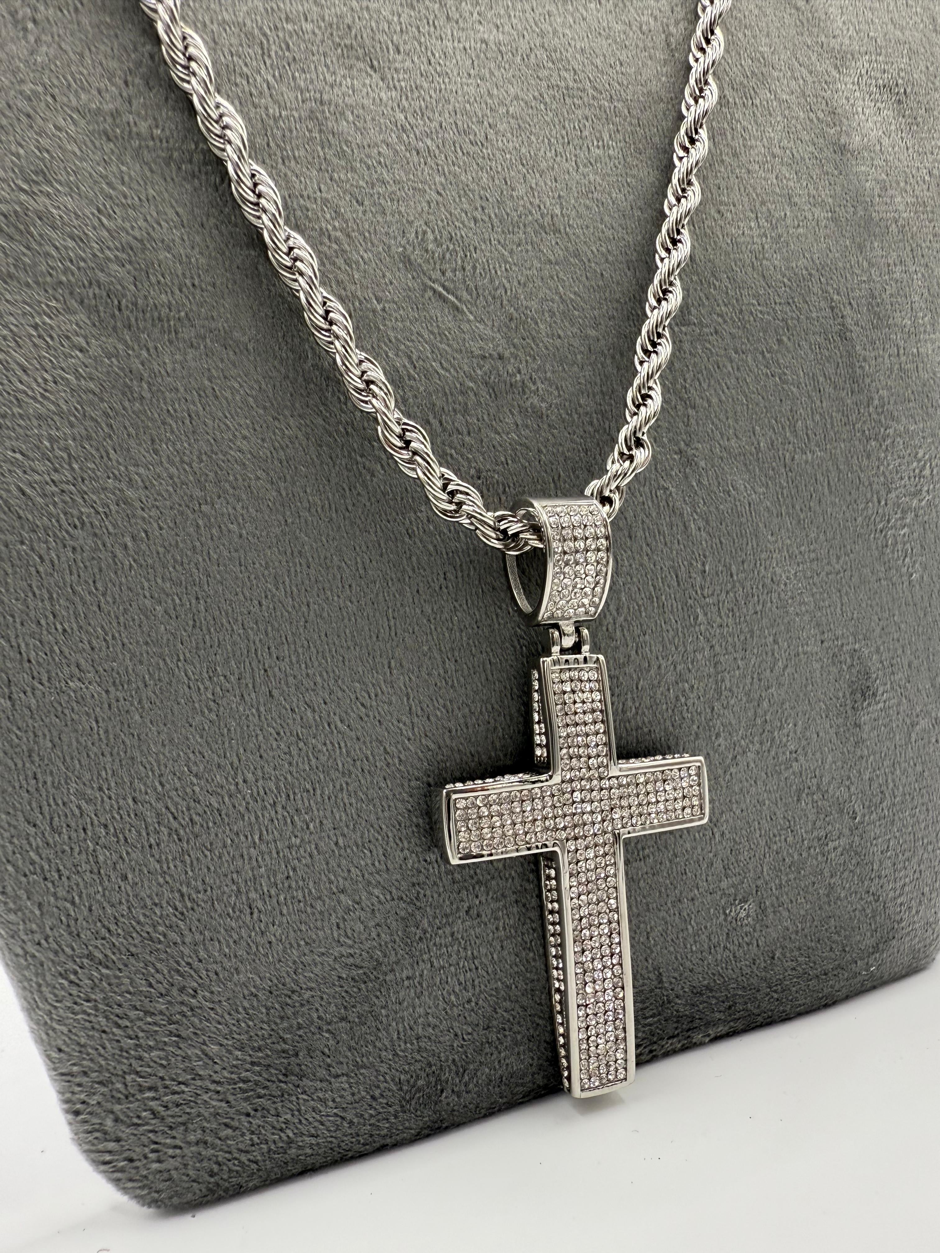 COLLANA CROCE DIAMANTI