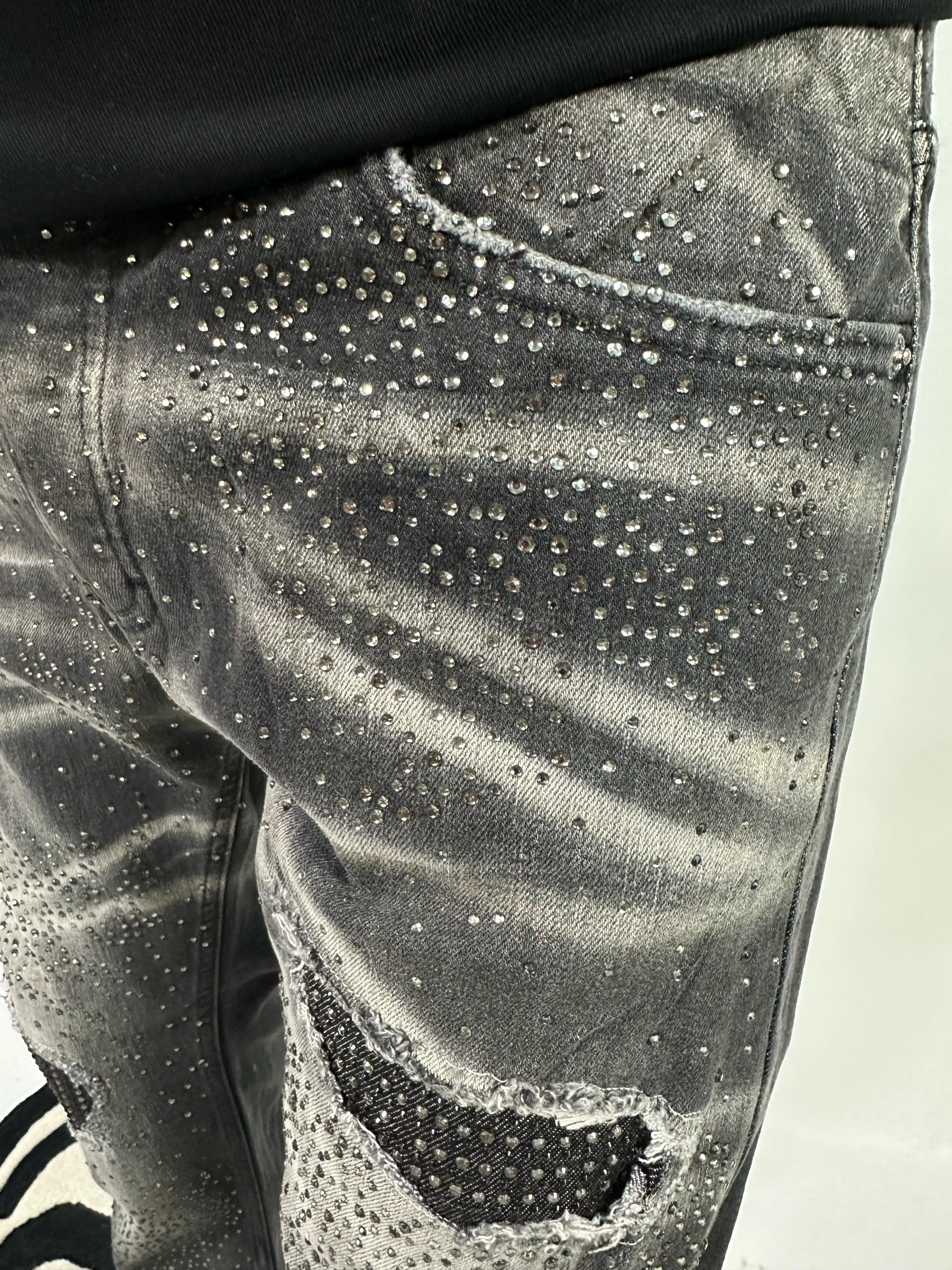 JEANS CIANOTIC DIAMANTI