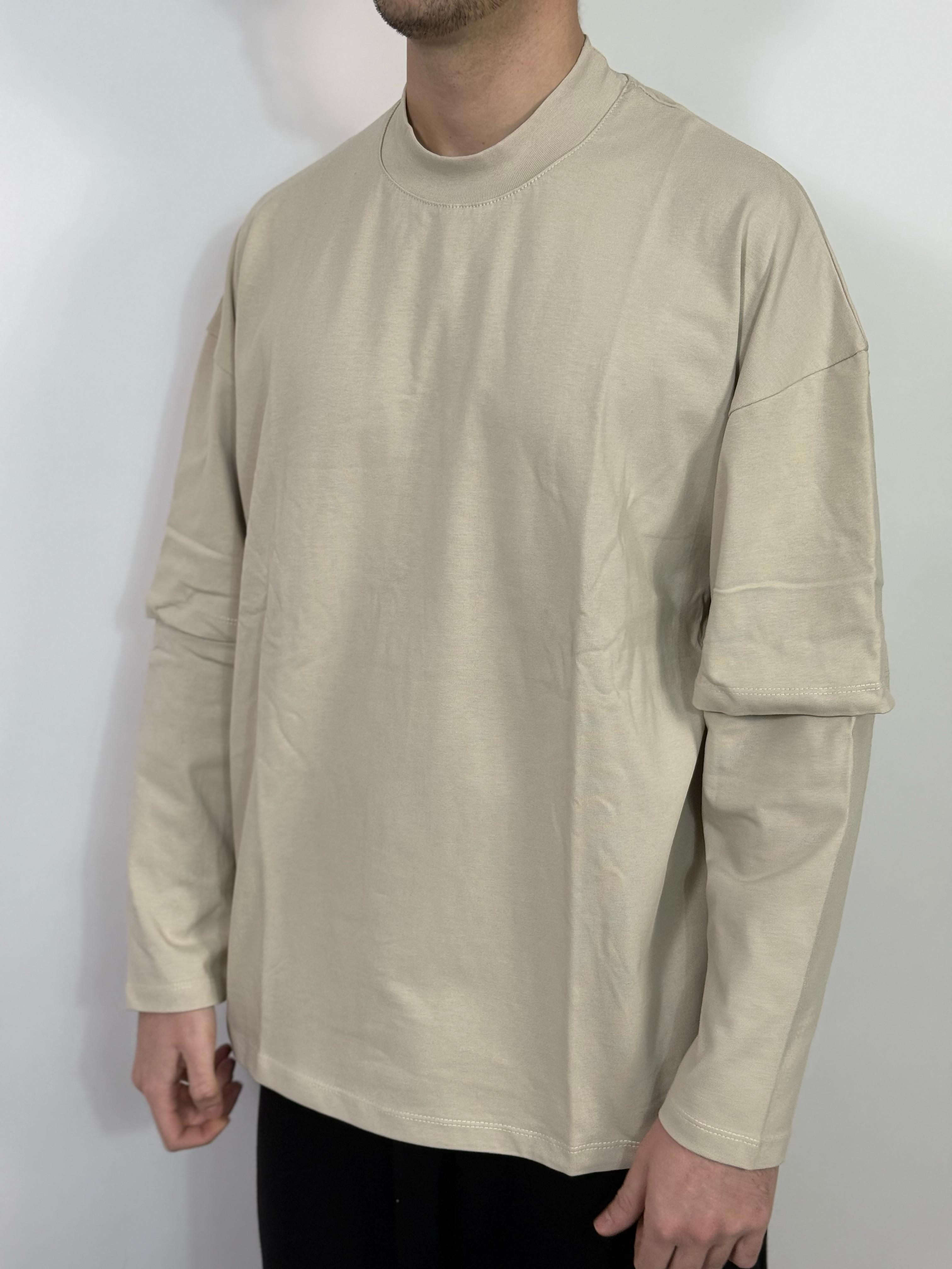 T SHIRT DOPPIA MANICA BEIGE