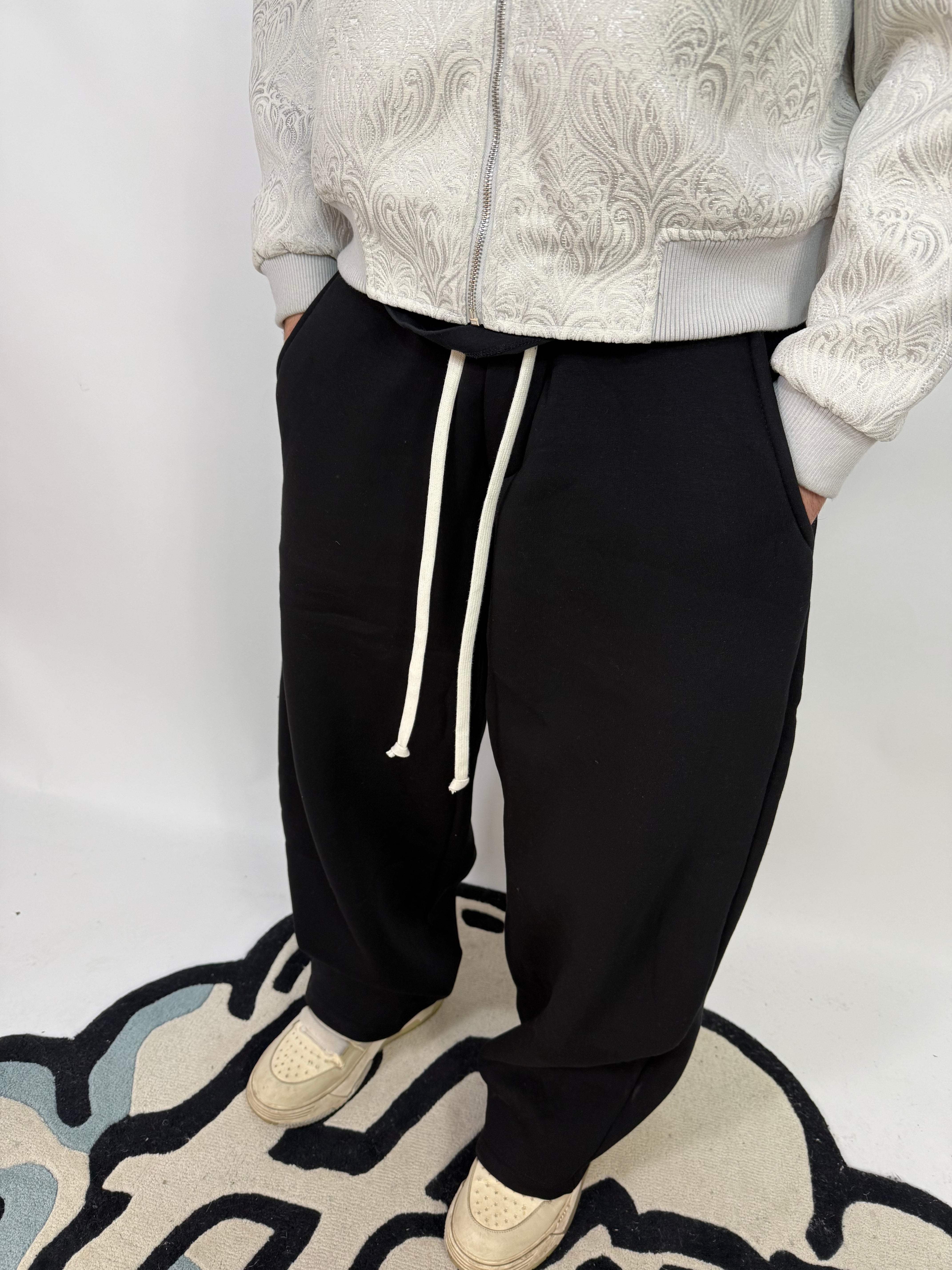 Pantalone Super Over Felpato Nero