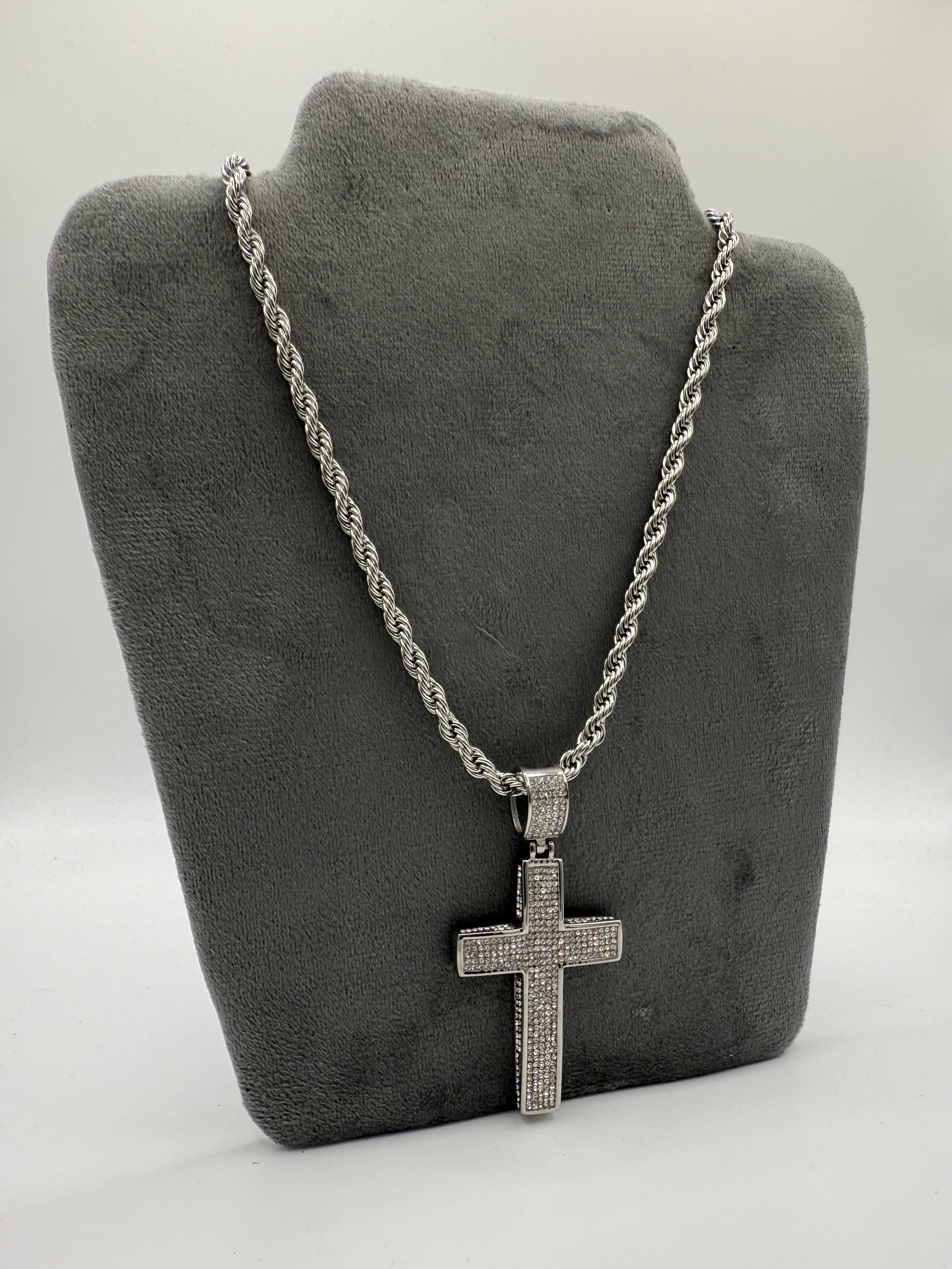 COLLANA CROCE DIAMANTI