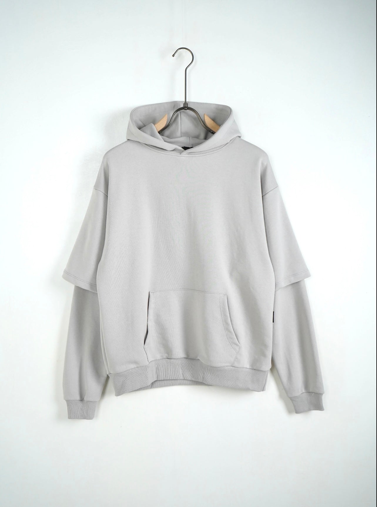 FELPA LEGGERA DOPPIA MANICA GRIGIO CHIARO
