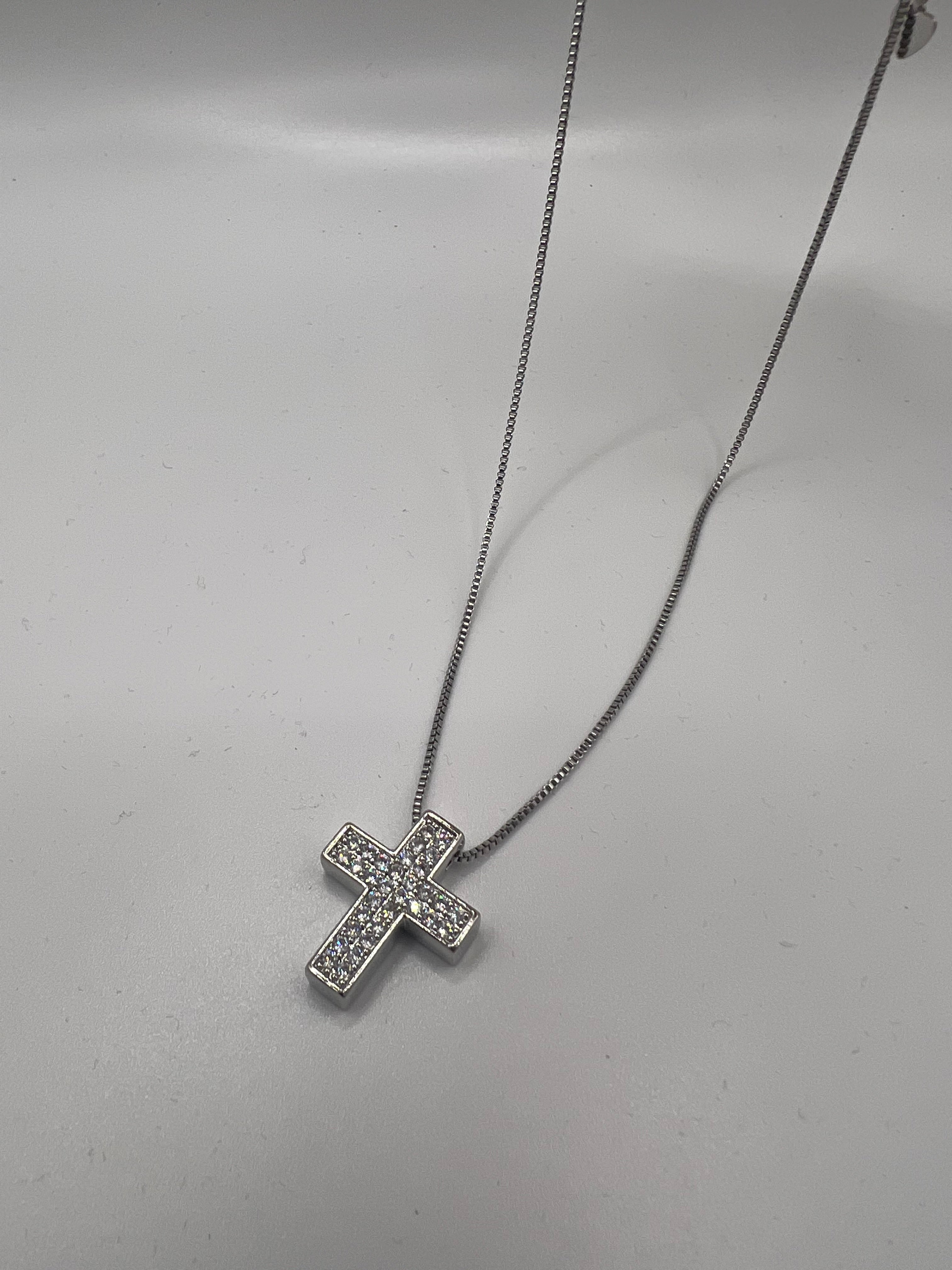 COLLANA CROCE DIAMANTI