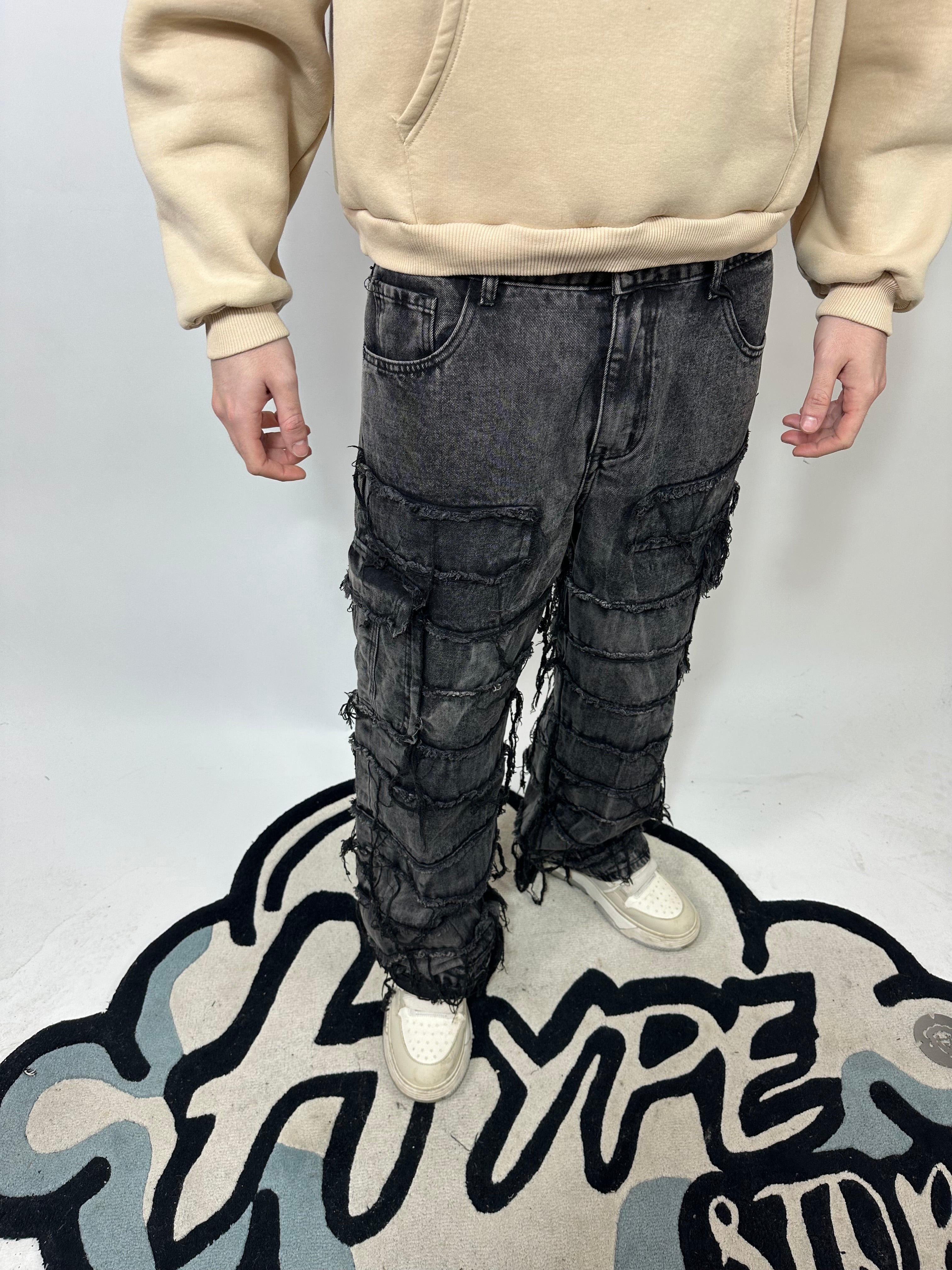 JEANS LAVORATO BAGGY LAVAGGIO PIOMBO 8123