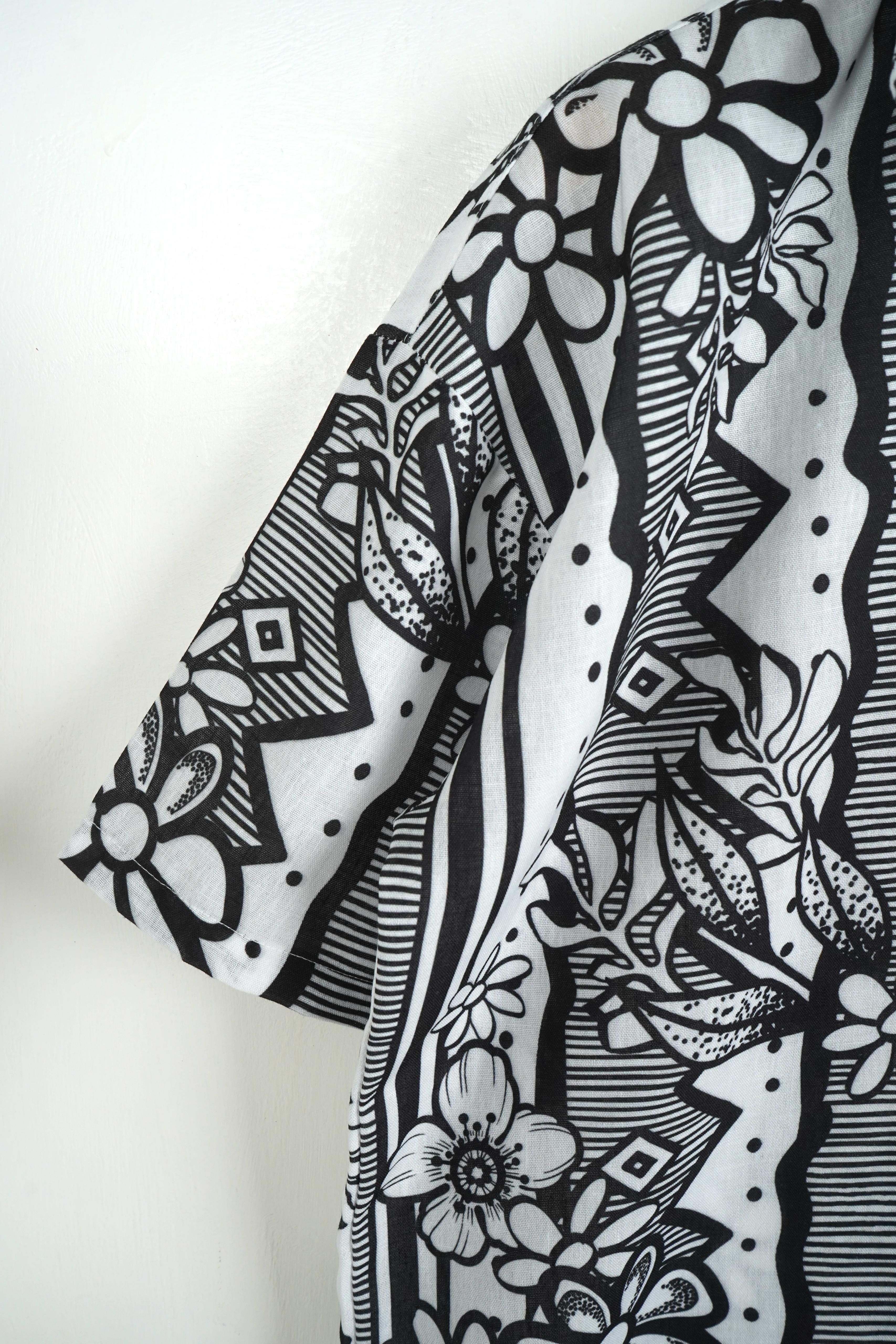 Camicia Fiori Bianchi Neri