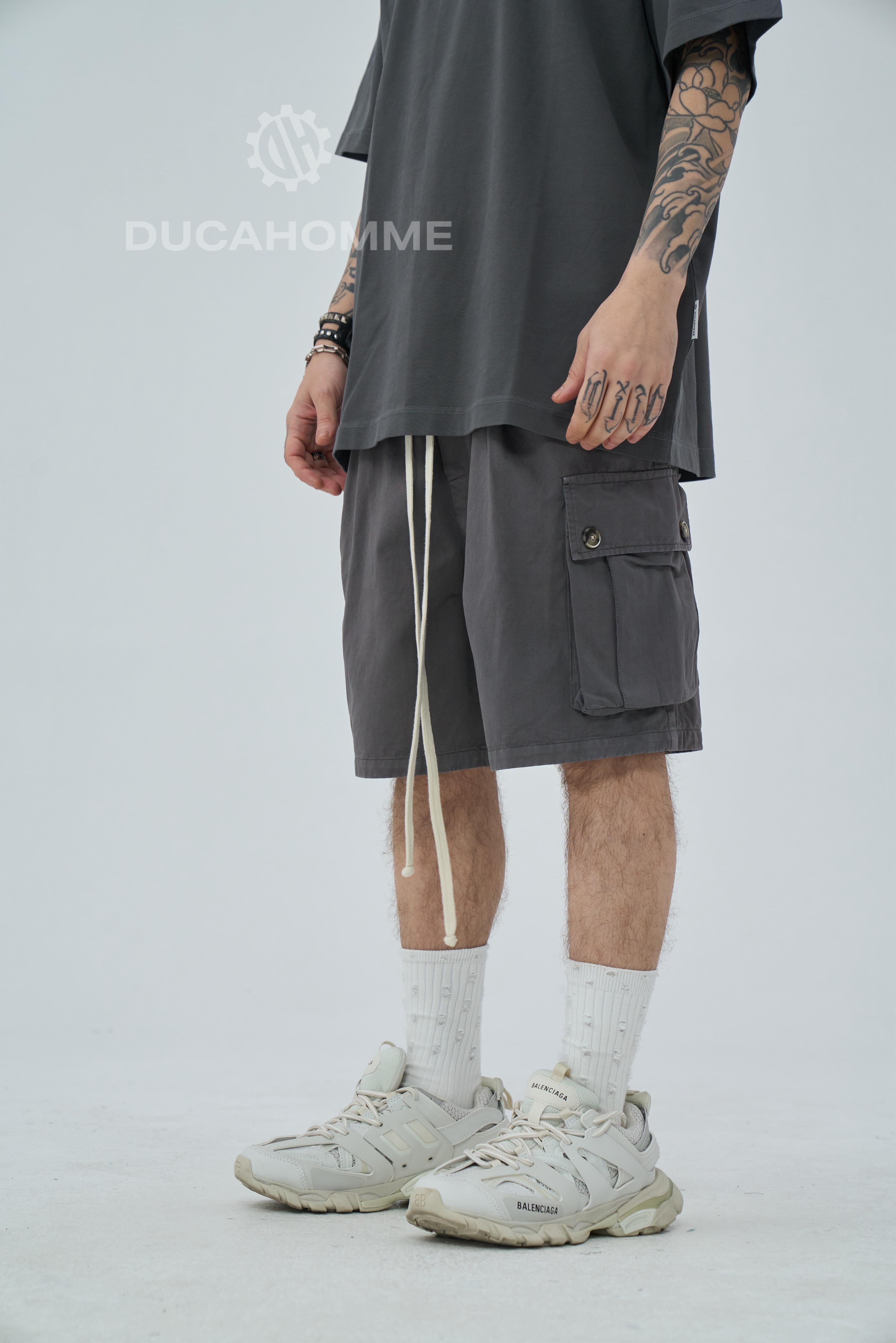 Pantaloncino Sartoriale Cargo Grigio Scuro