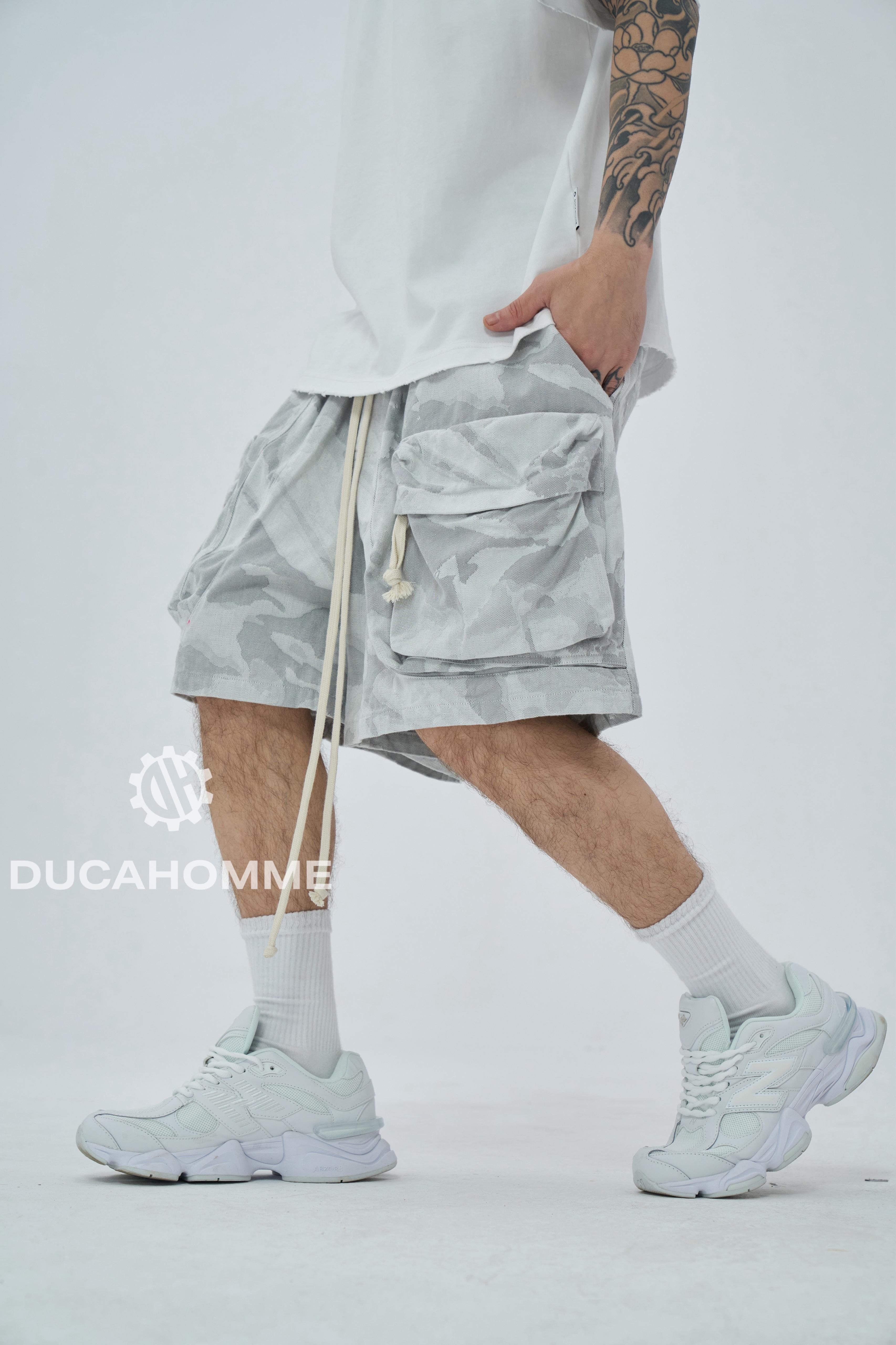 Pantaloncino Cargo Zip Camuflage
