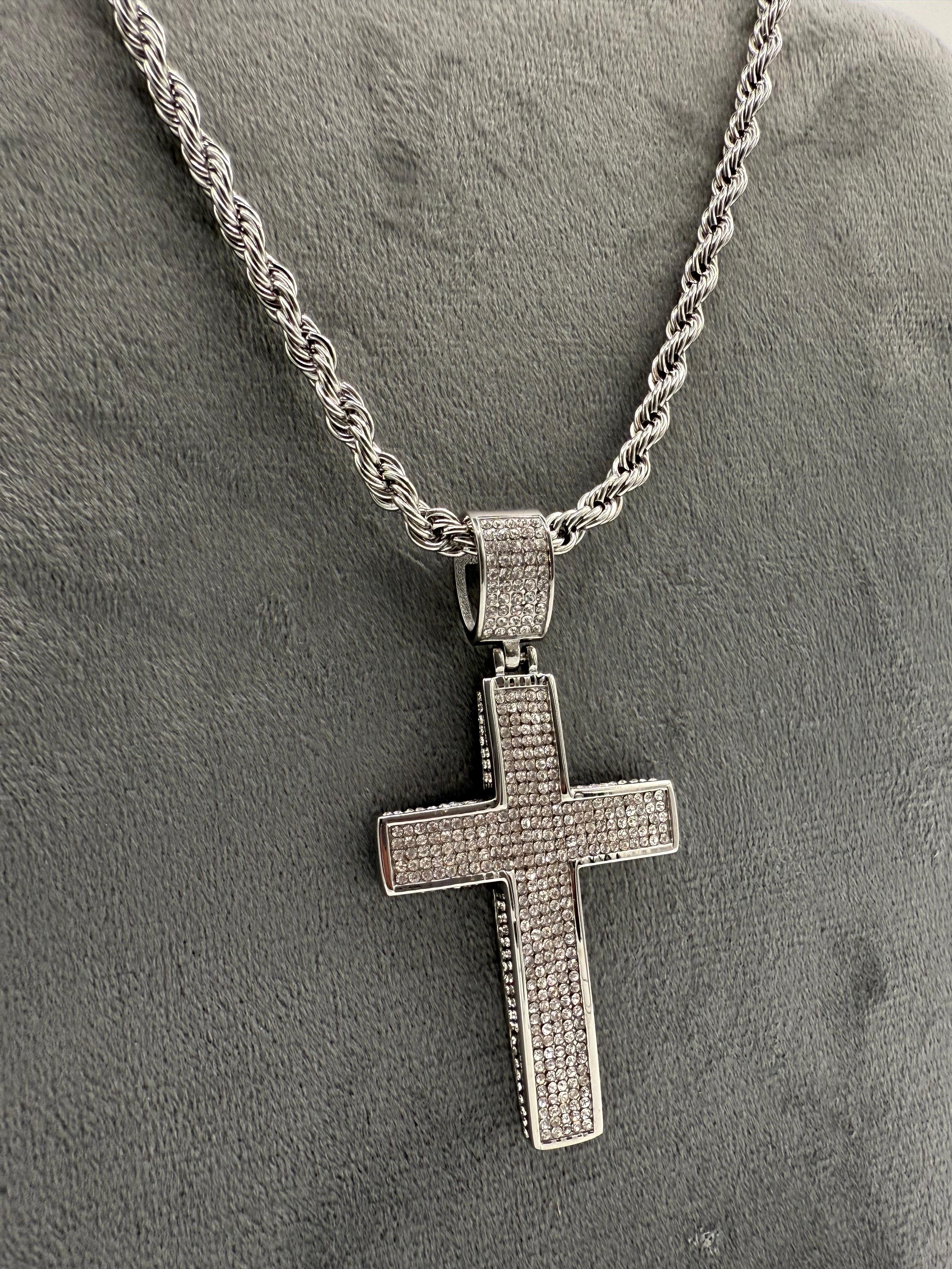 COLLANA CROCE DIAMANTI