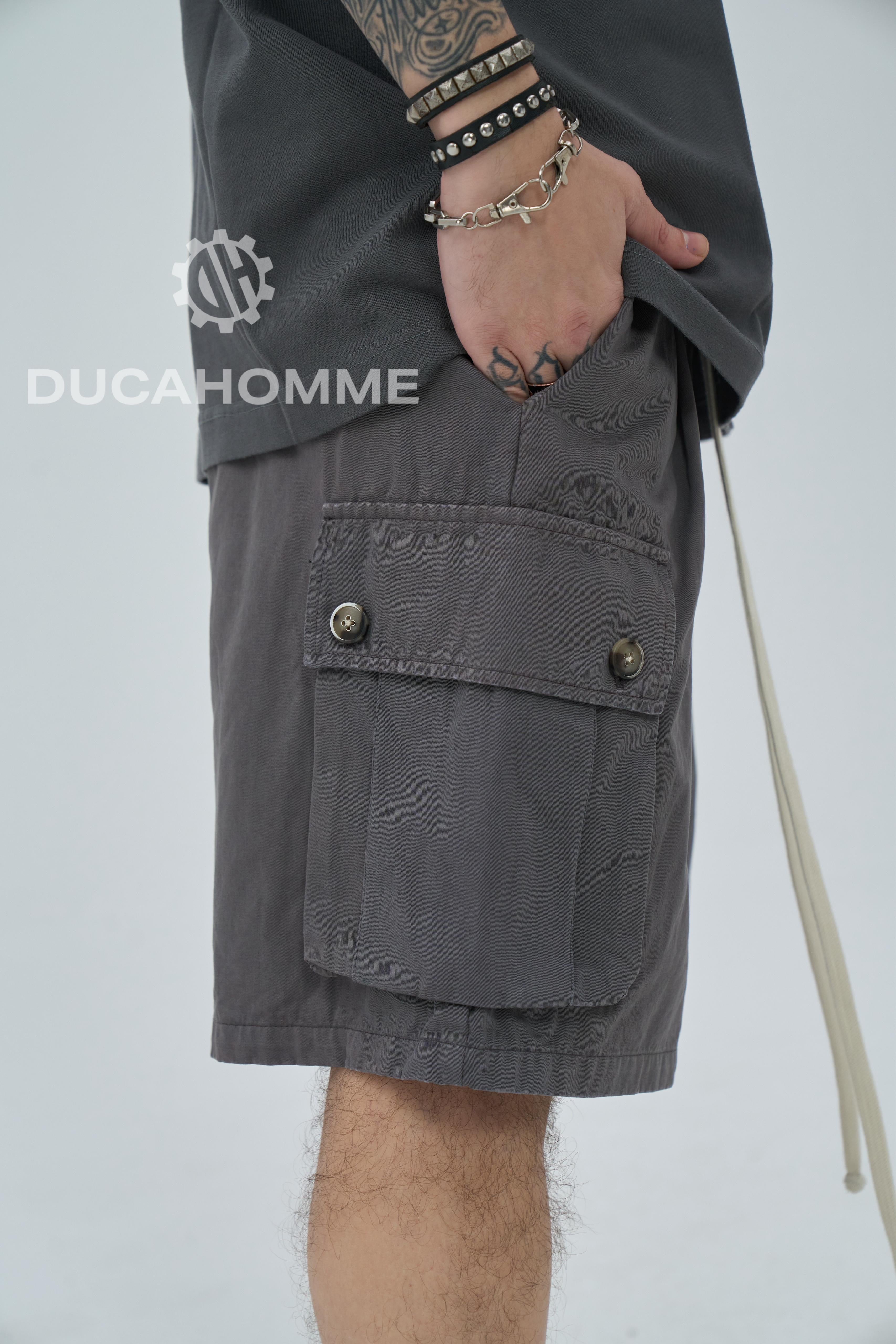 Pantaloncino Sartoriale Cargo Grigio Scuro
