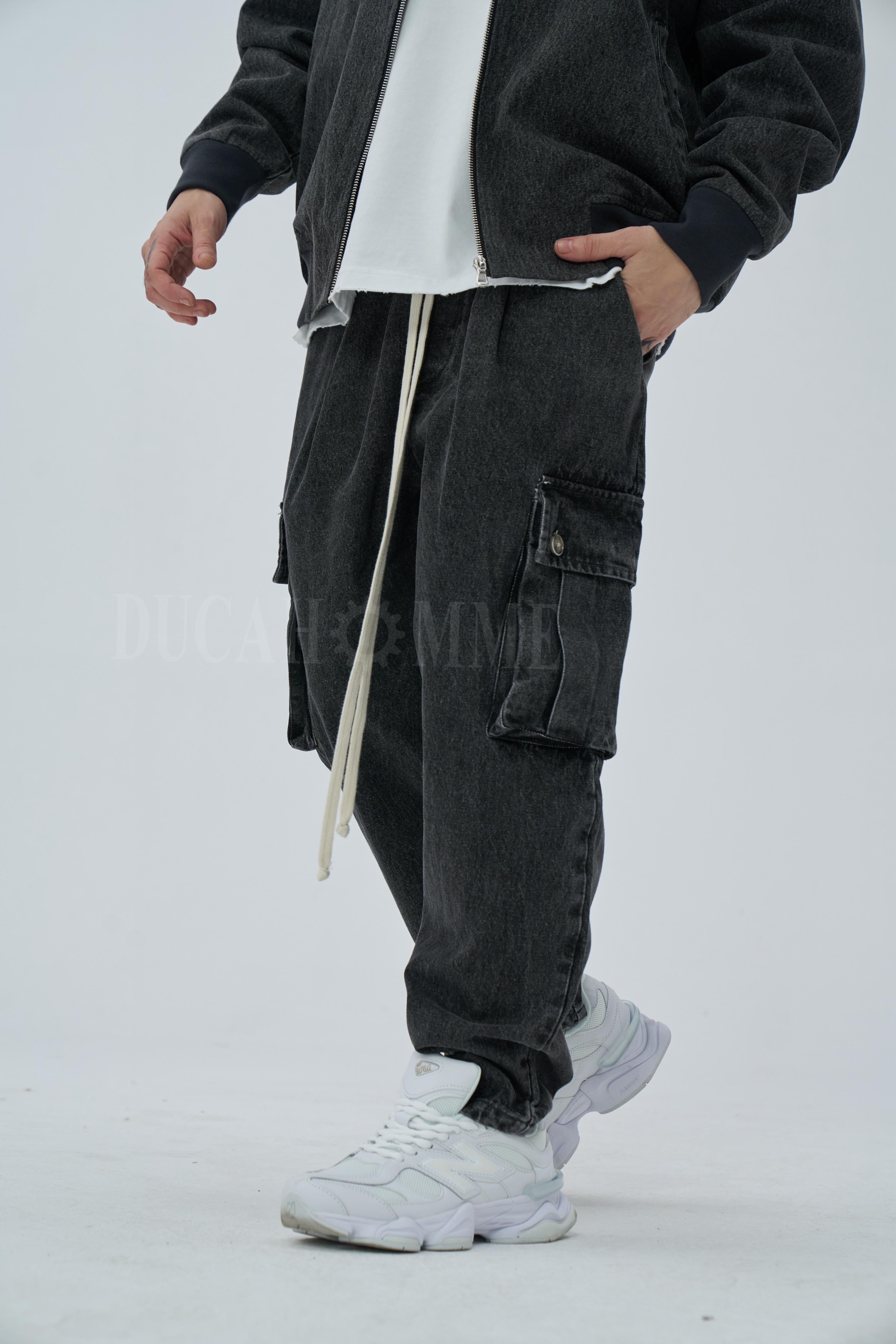 Coordinato Effetto Jeans Grigio