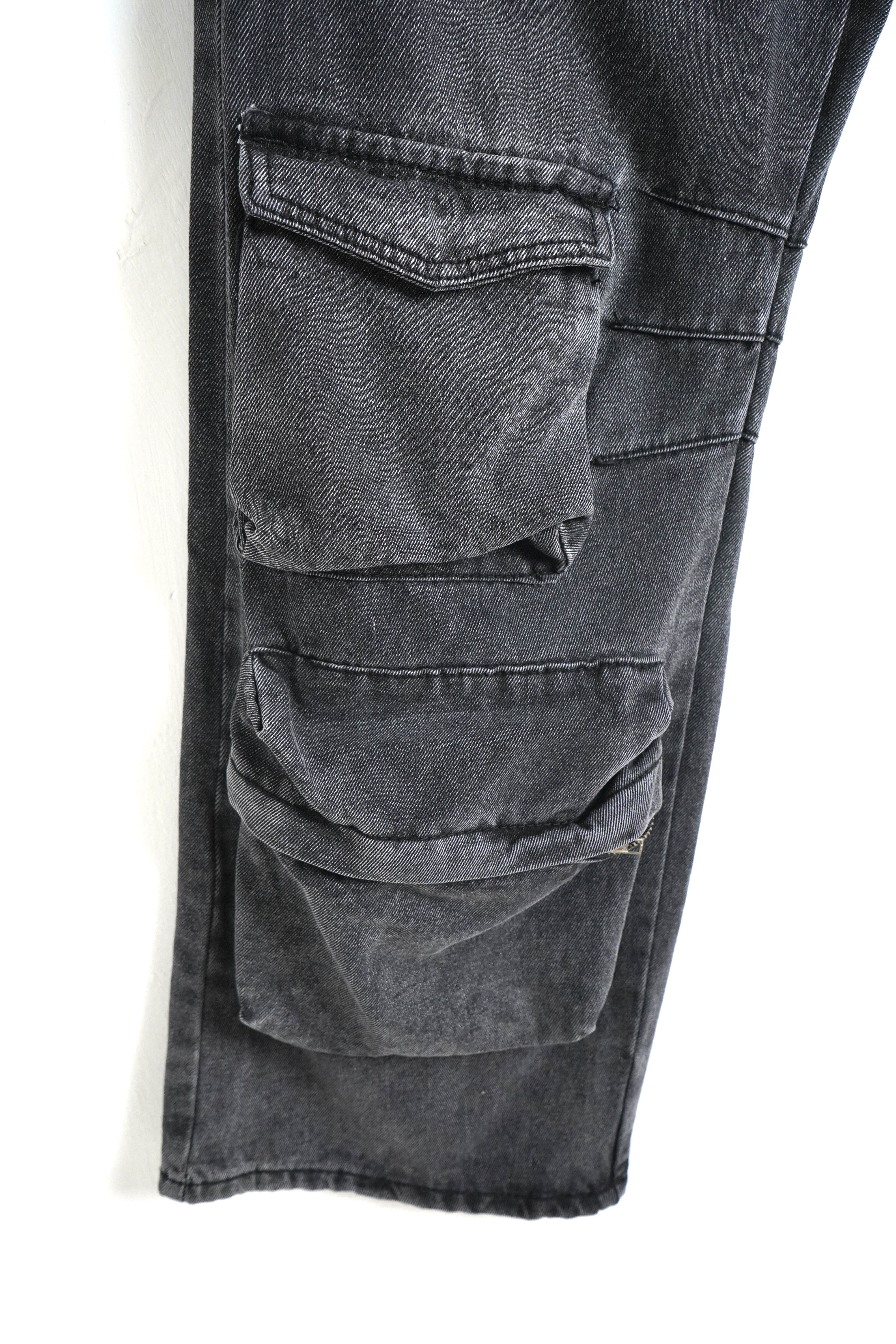 JEANS CARGO BAGGY OVER LAVAGGIO PIOMBO 107
