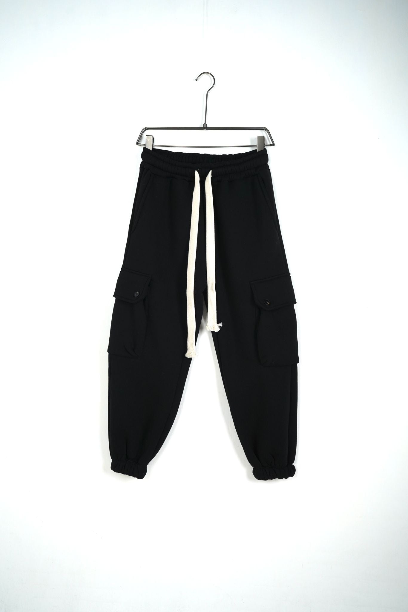 Pantalone Sartoriale Felpato Doppio Cotone Nero