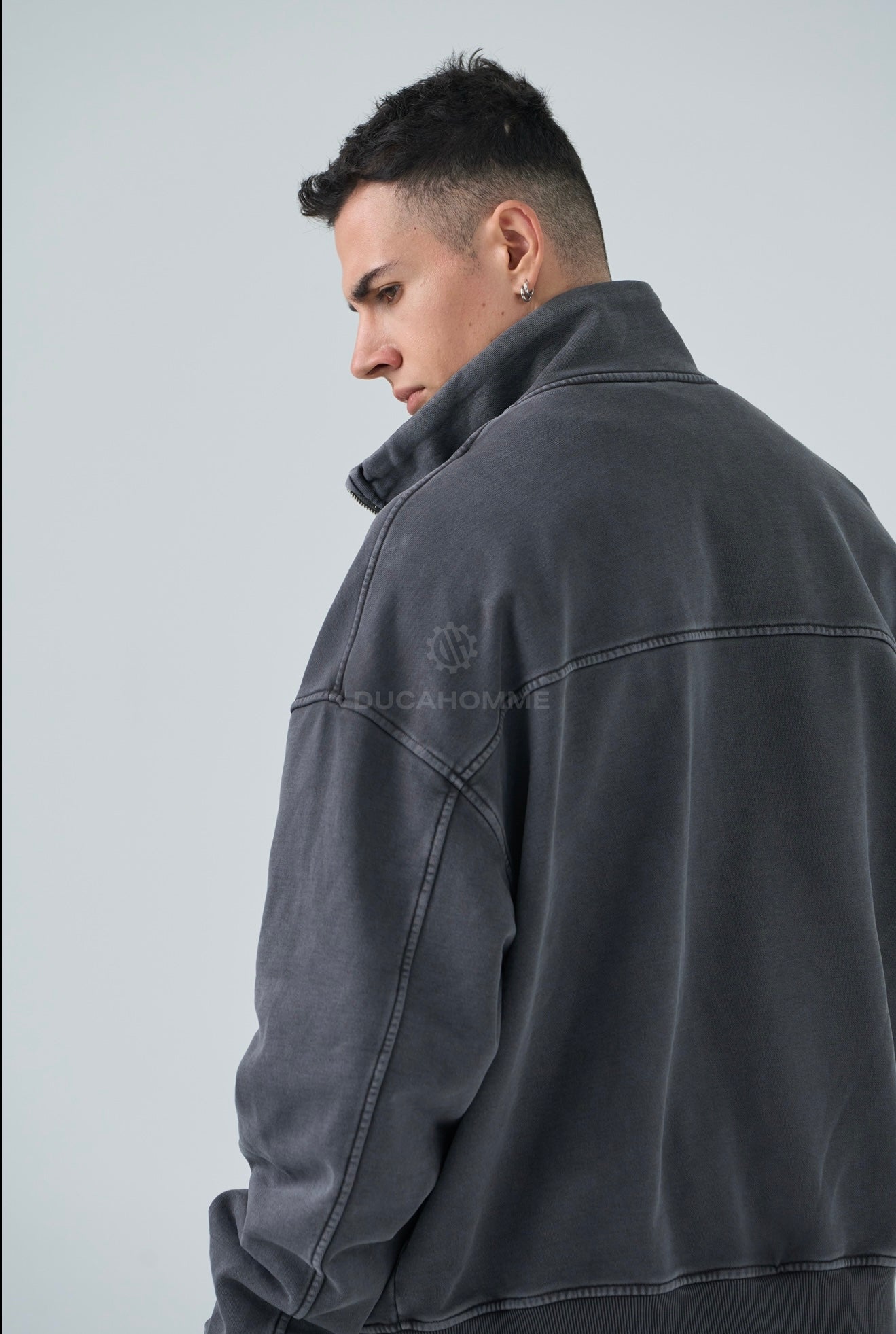 FELPA COLLO ALTO DUCA VIP WASHED GRIGIA 94G