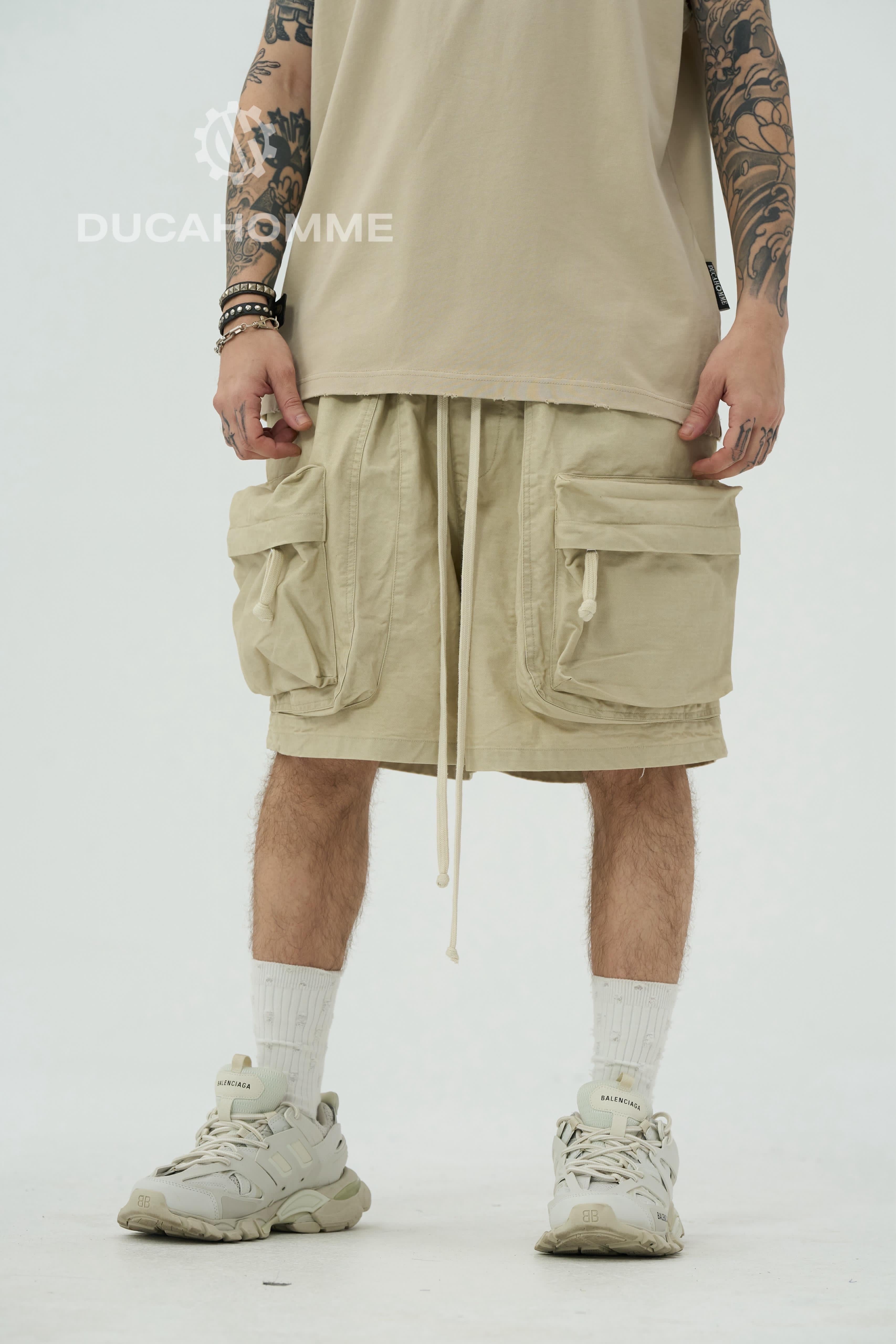 Pantaloncino Cargo Zip Beige