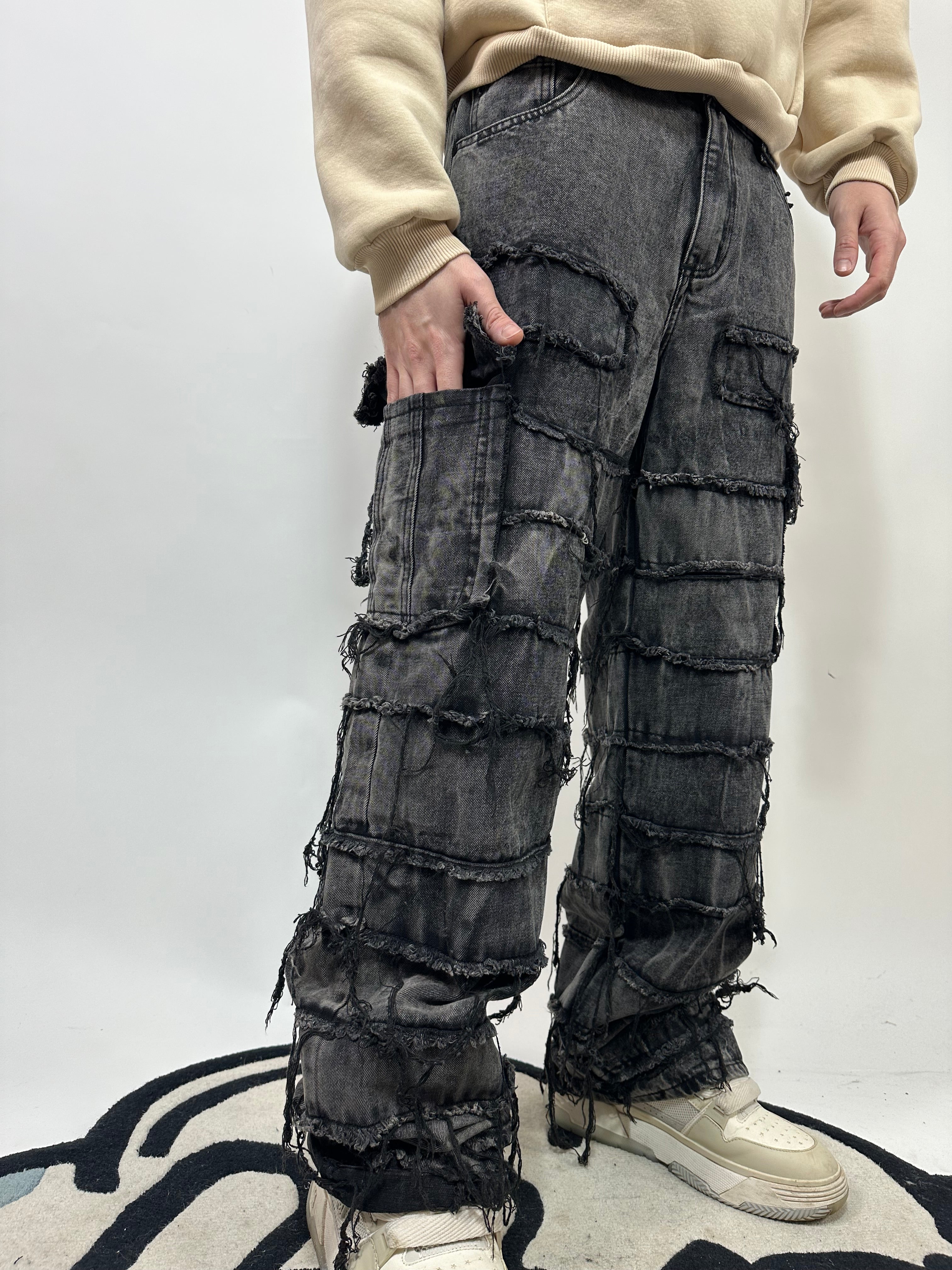 JEANS LAVORATO BAGGY LAVAGGIO PIOMBO 8123