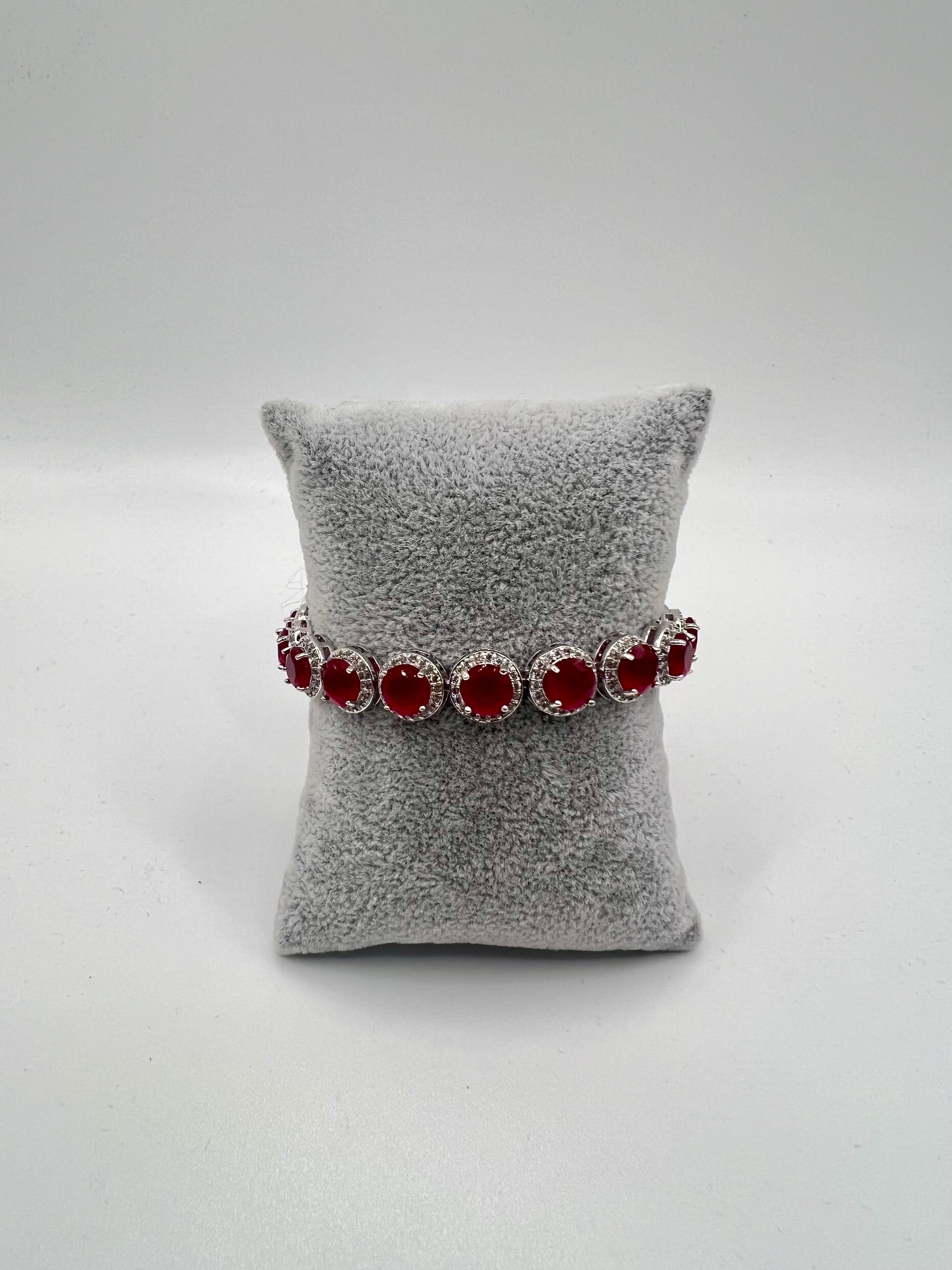BRACCIALE color ARGENTO RUBINO