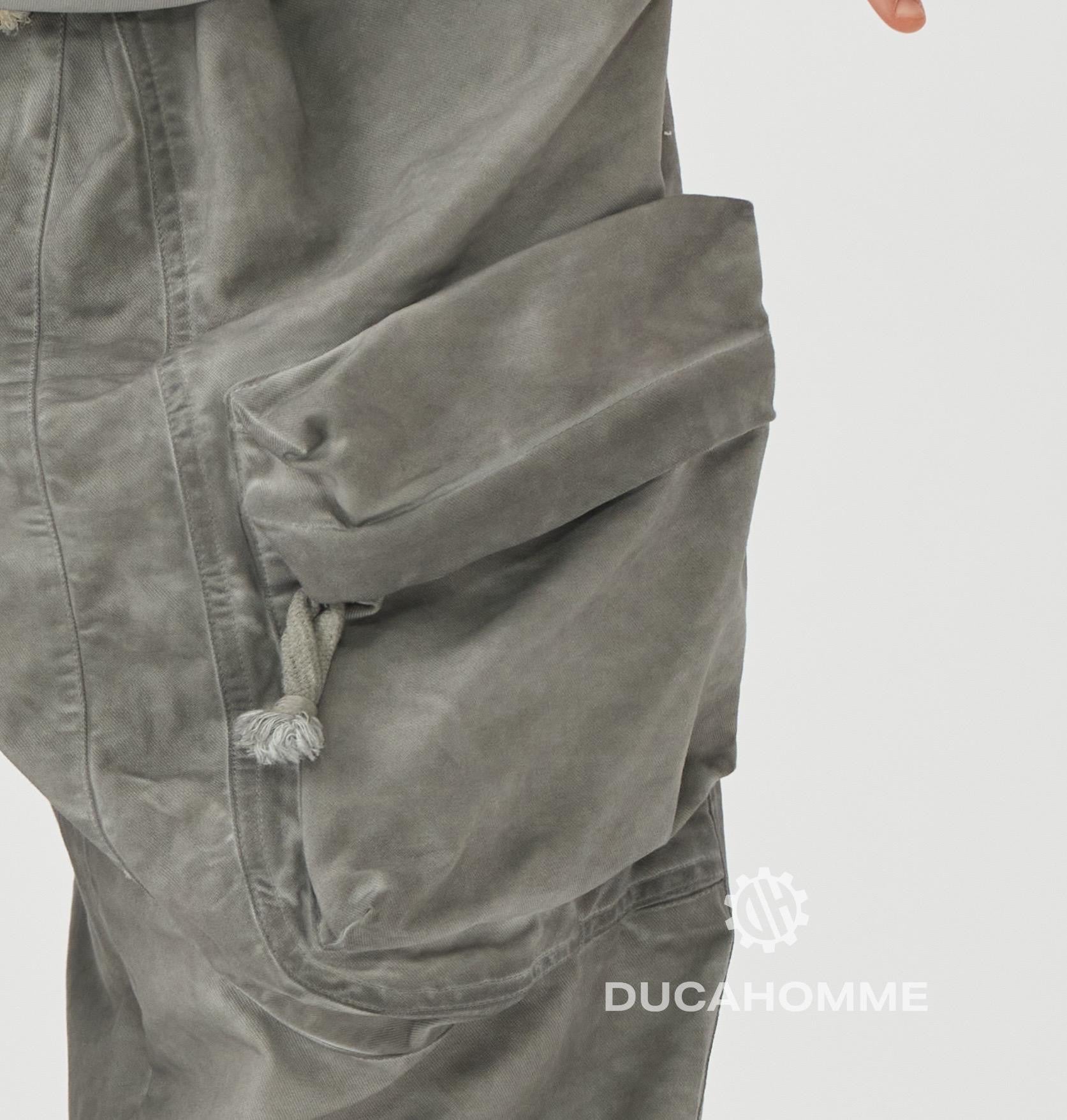 Pantalone Sartoriale cargo zip Stone Wash Grigio