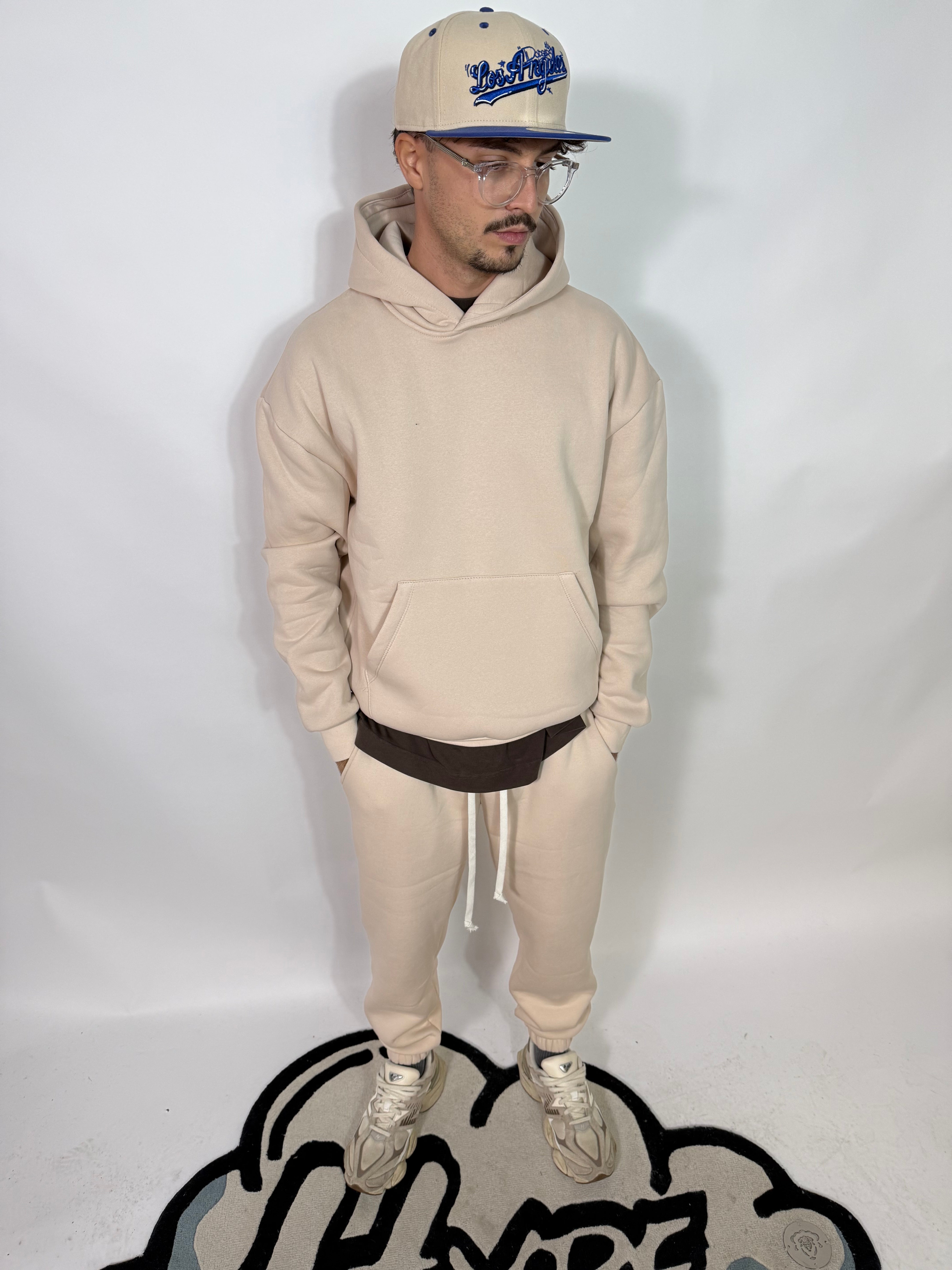 Completo Doppio Cotone Felpato Beige