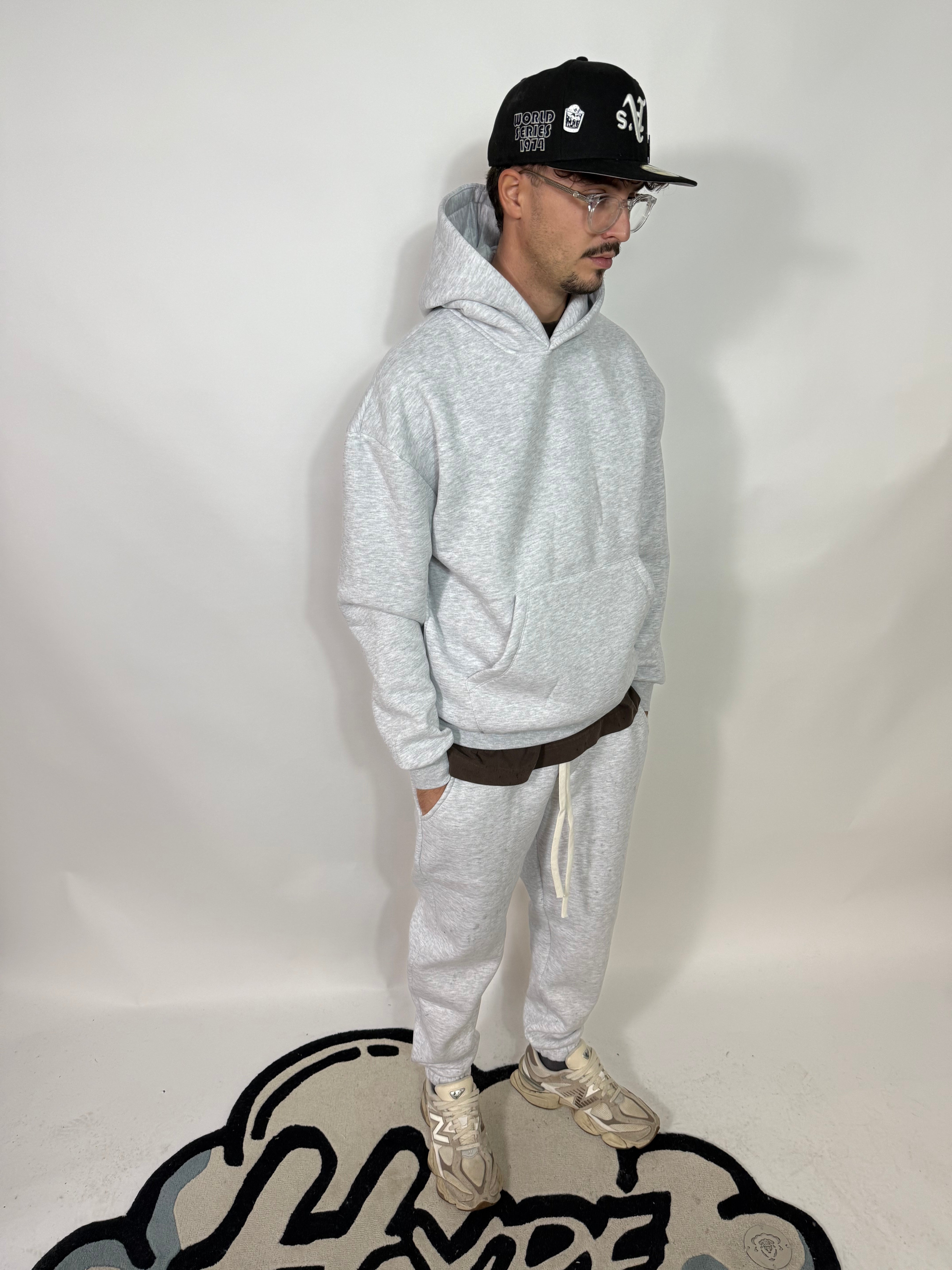 Completo Doppio Cotone Felpato Grigia NY