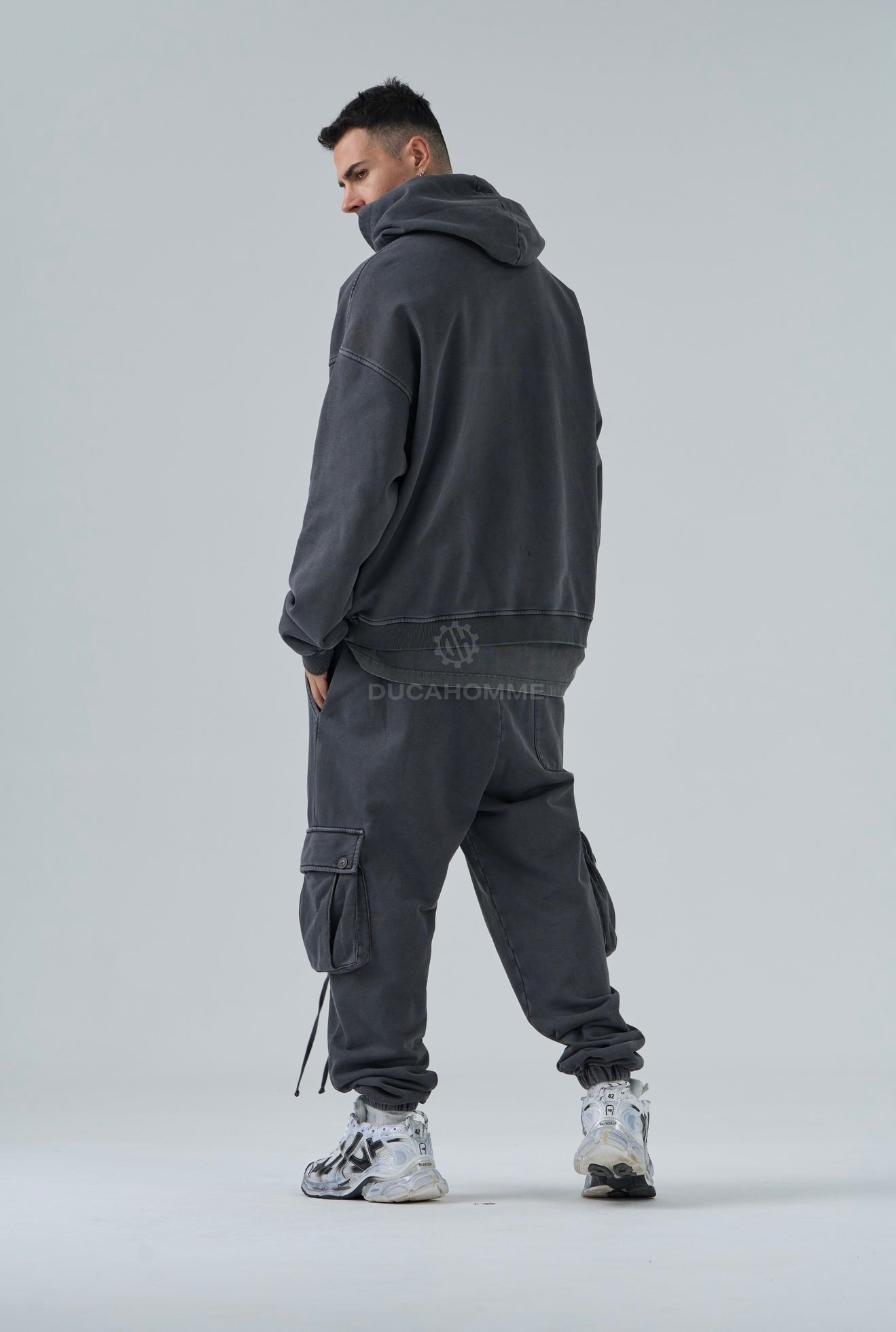 FELPA DUCA VIP WASHED GRIGIA SCURA 91G