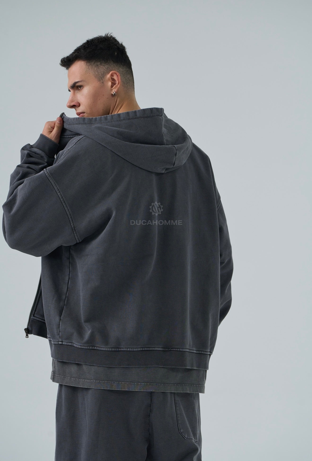 FELPA DUCA VIP WASHED GRIGIA SCURA 92G