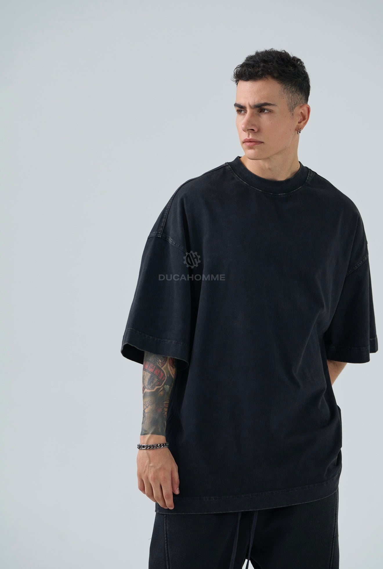 T SHIRT DUCA VIP Stone Wash Nera
