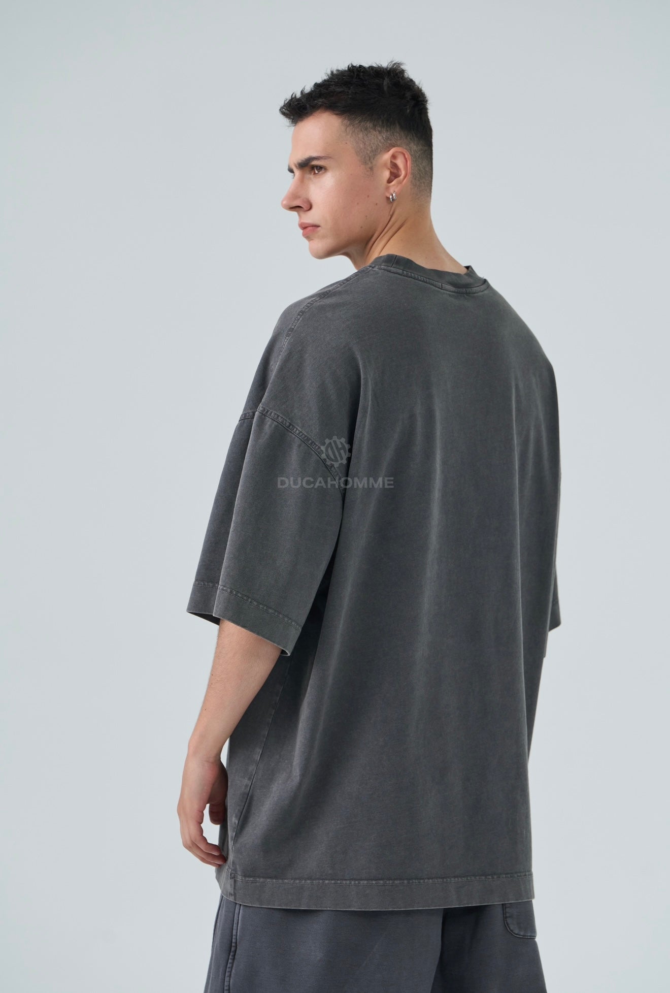 T SHIRT DUCA VIP Stone Wash Grigia