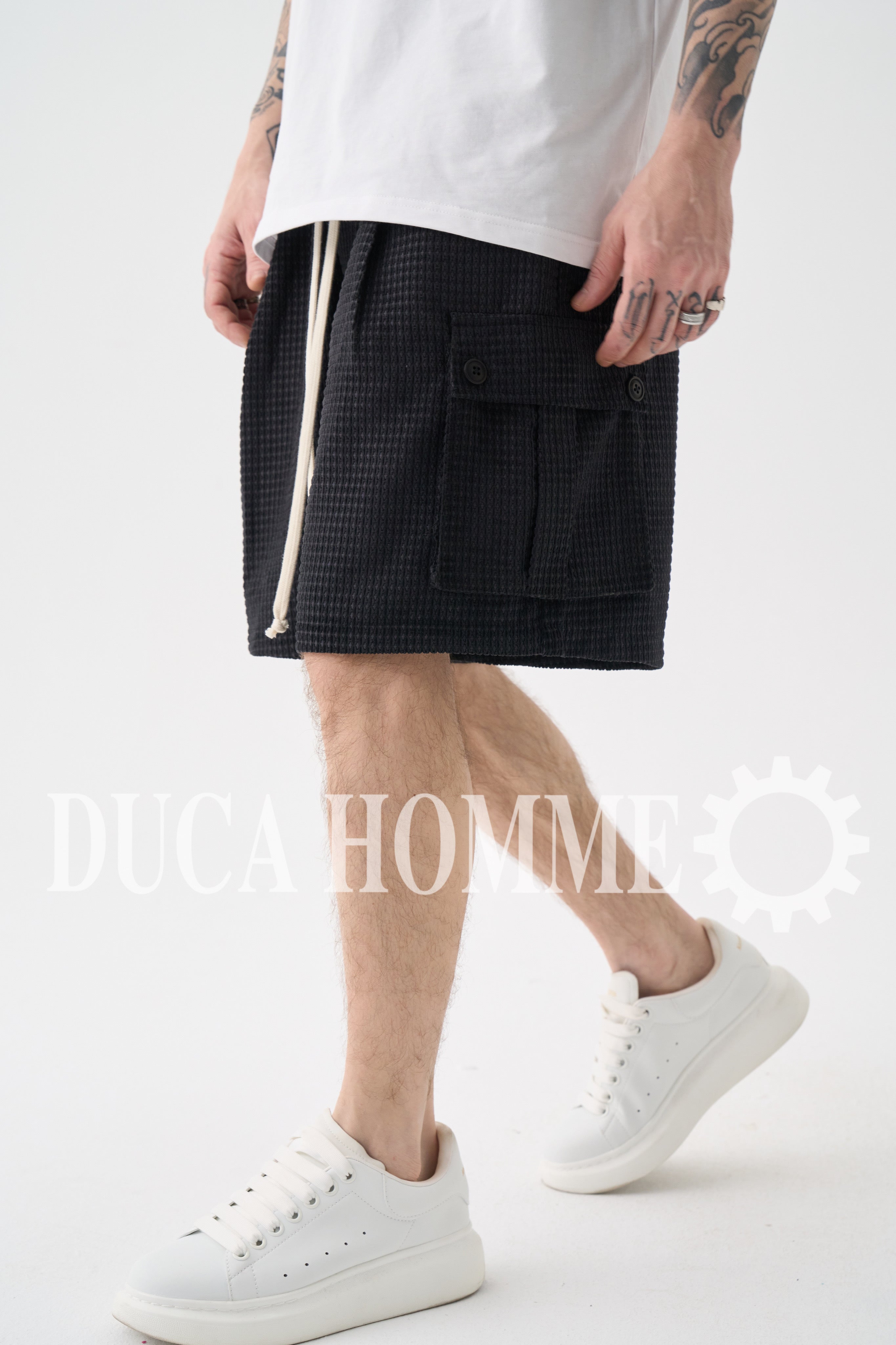 Cargo Ricamato Nero