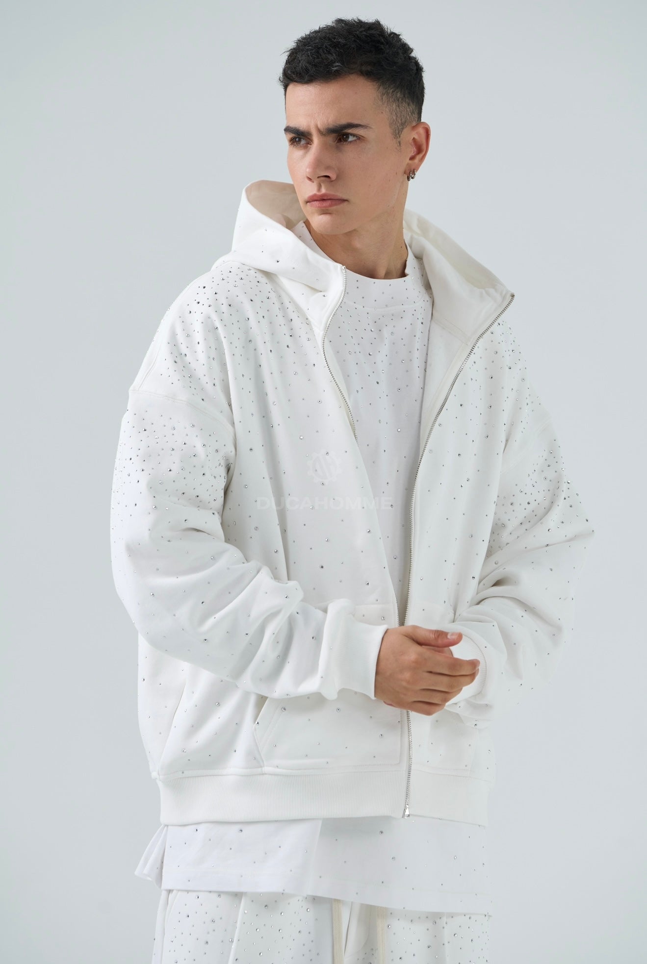 FELPA DUCA VIP DIAMANTATA BIANCA