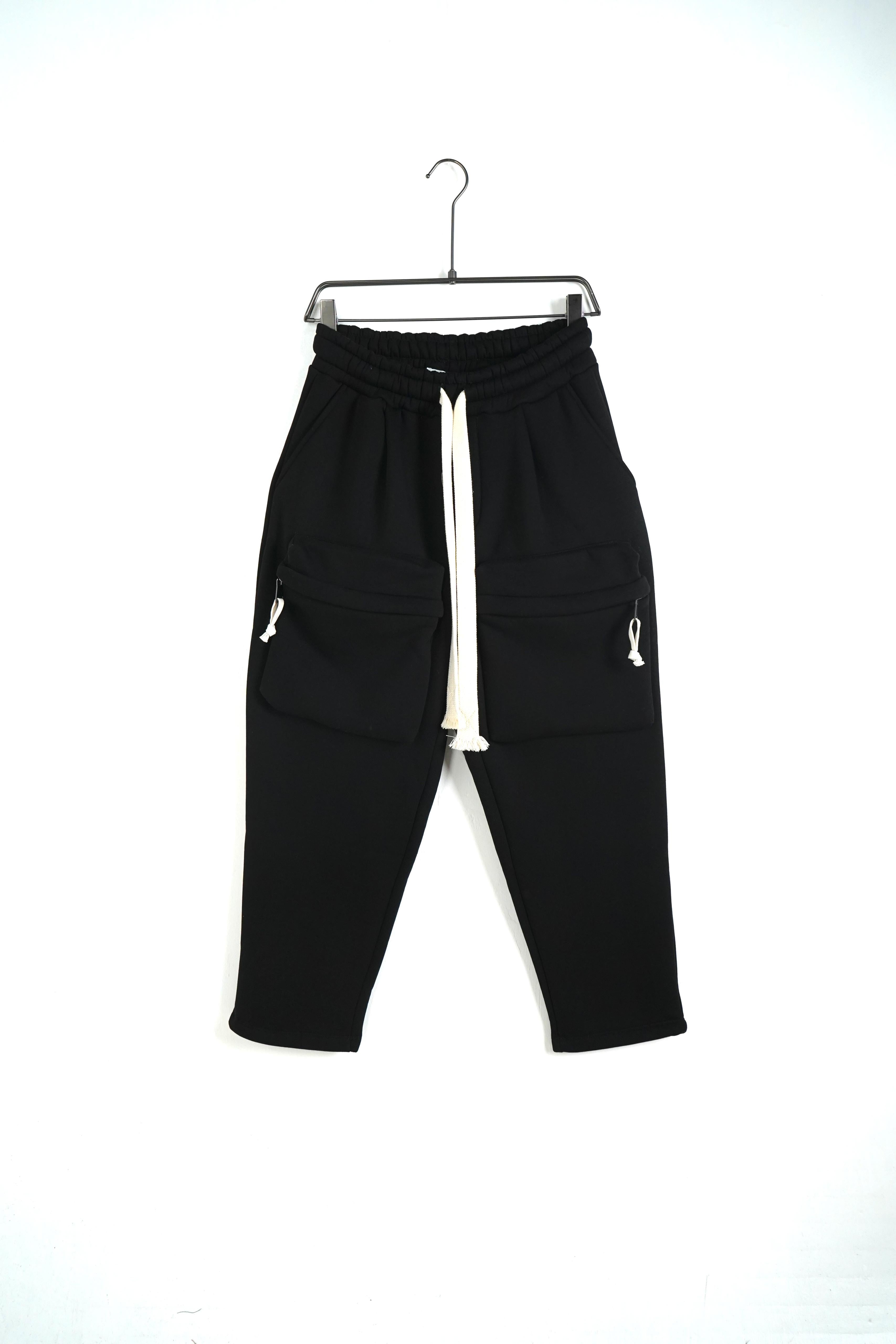 Pantalone Cotone Cargo Zip Nero