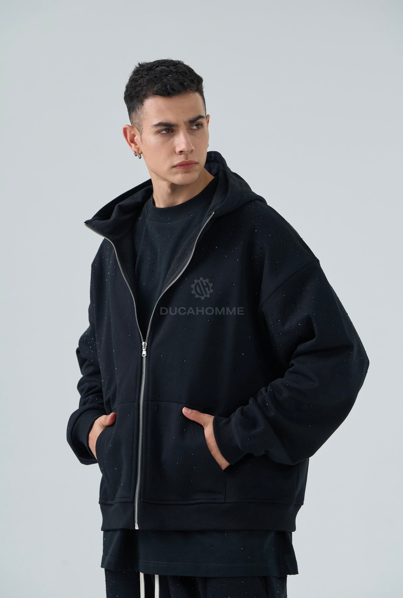 FELPA DUCA VIP DIAMANTATA NERA