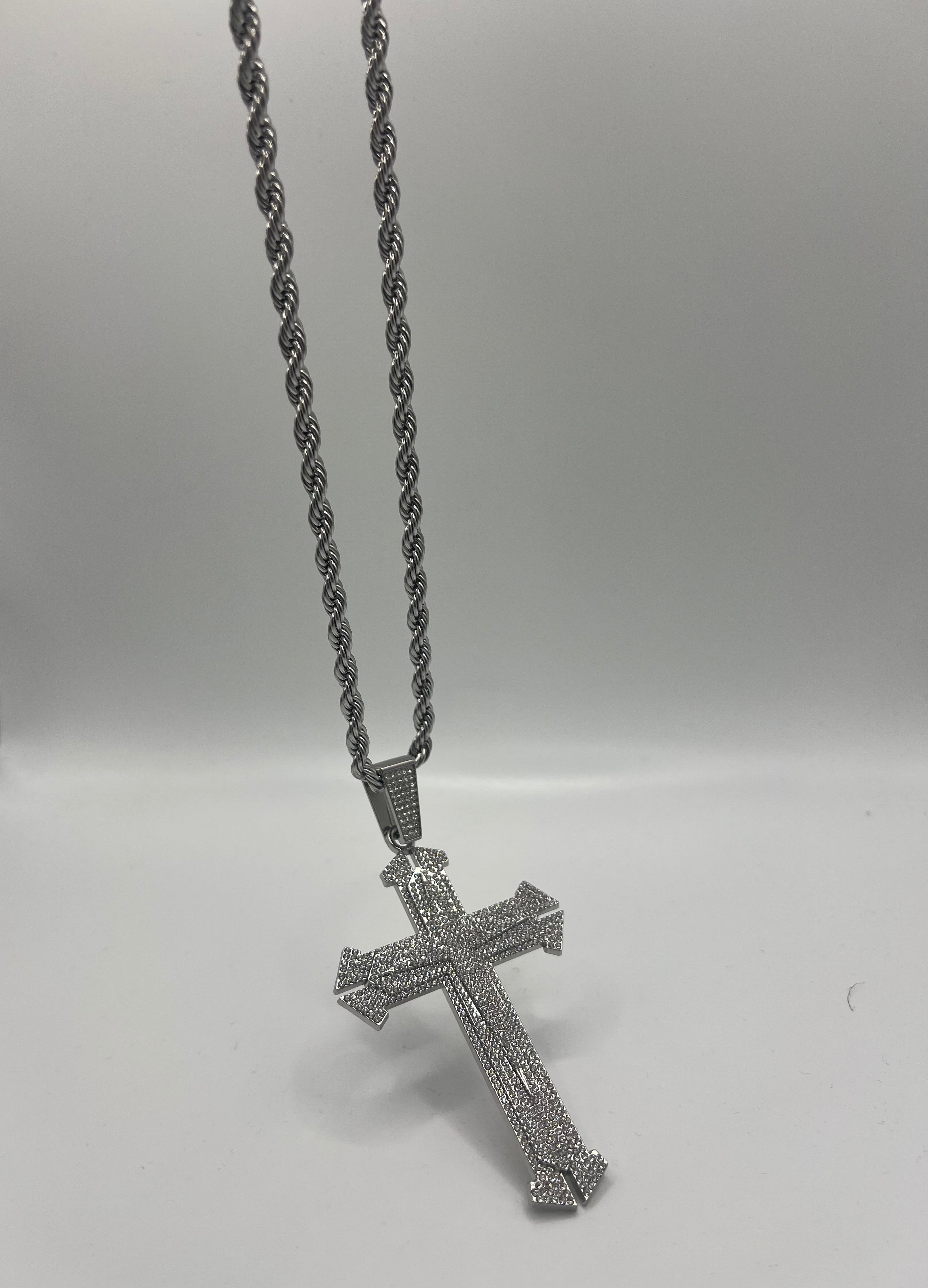 COLLANA  DIAMANTI CROCE